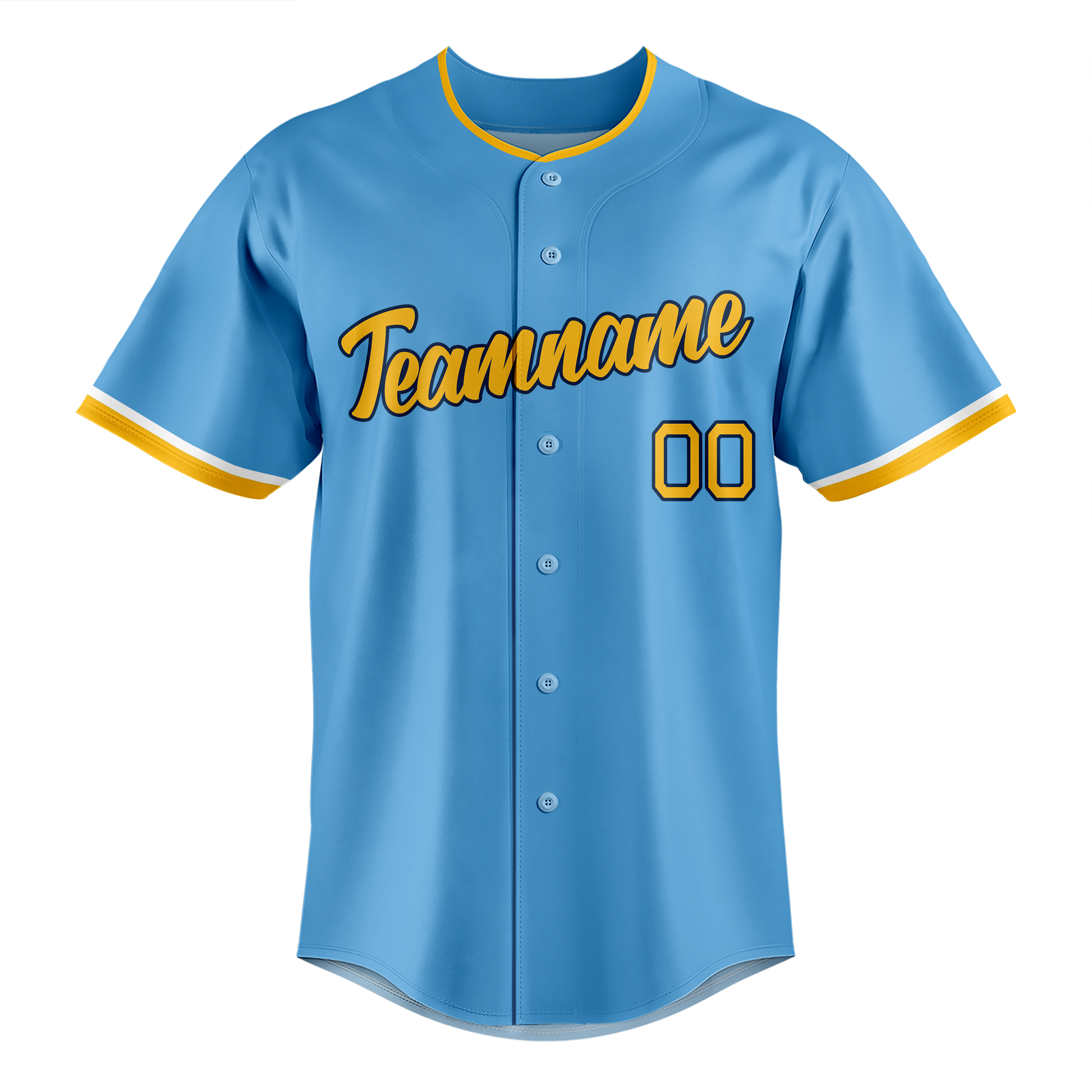 Custom Blue & Yellow Colors Design Sports Baseball Jersey