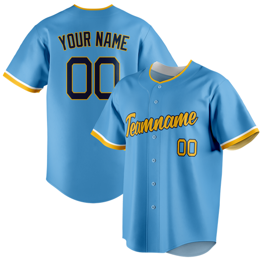 Custom Blue & Yellow Colors Design Sports Baseball Jersey