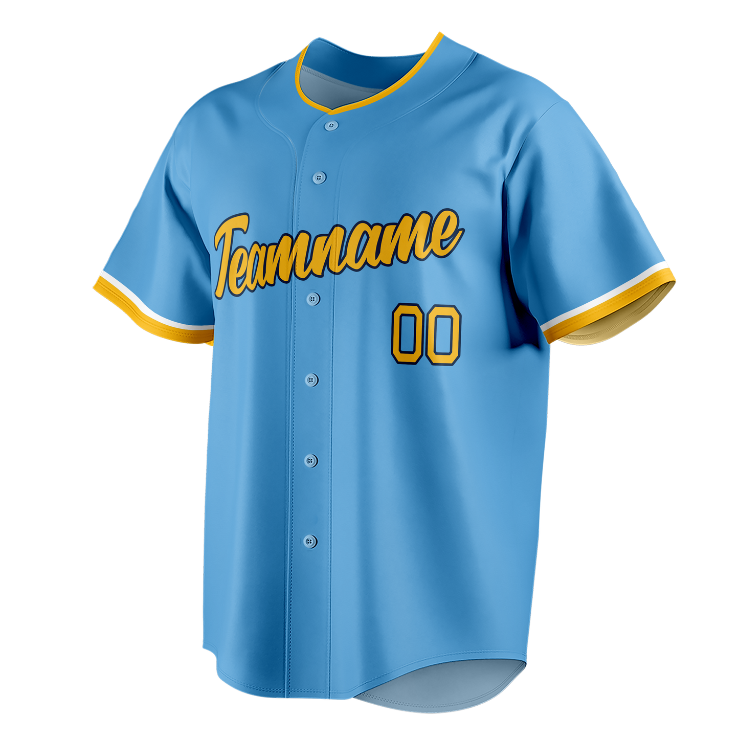 Custom Blue & Yellow Colors Design Sports Baseball Jersey