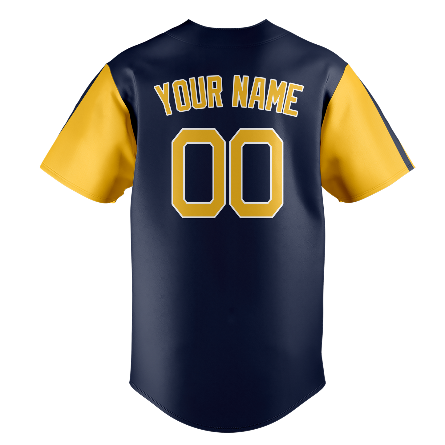 Custom Navy Blue & Yellow Colors Design Sports Baseball Jersey