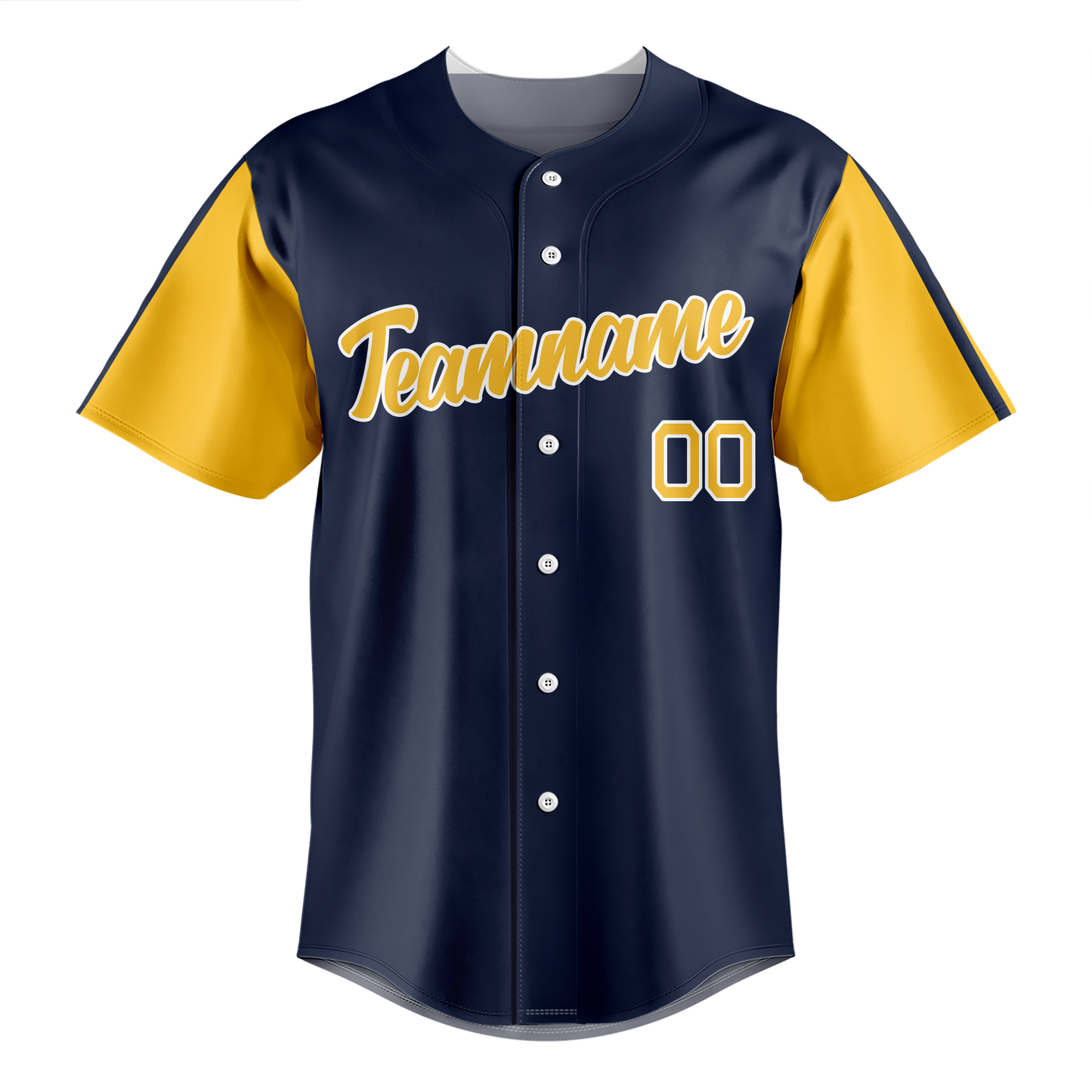 Custom Navy Blue & Yellow Colors Design Sports Baseball Jersey