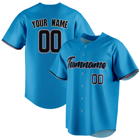 Custom Blue & Black Colors Design Sports Baseball Jersey