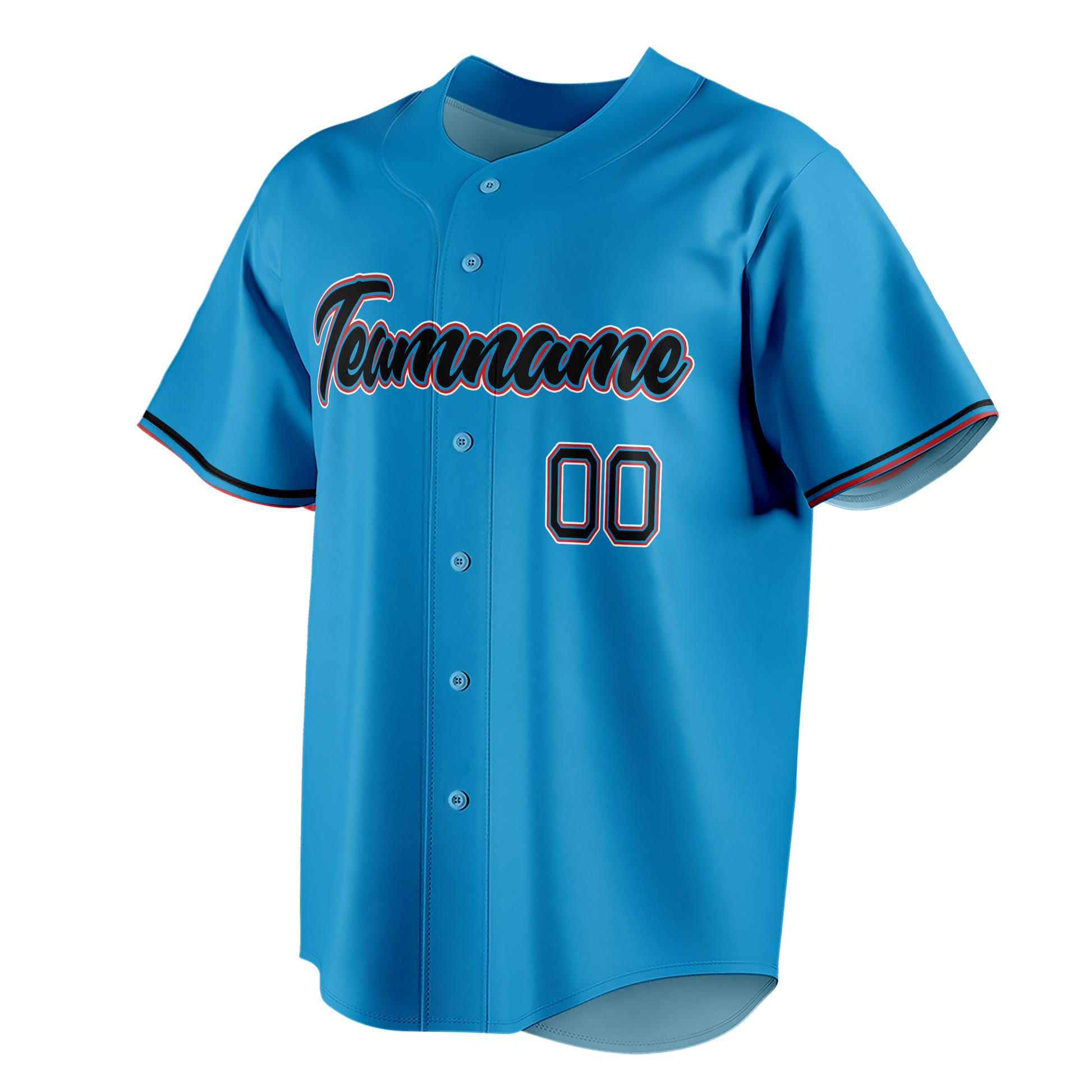 Custom Blue & Black Colors Design Sports Baseball Jersey