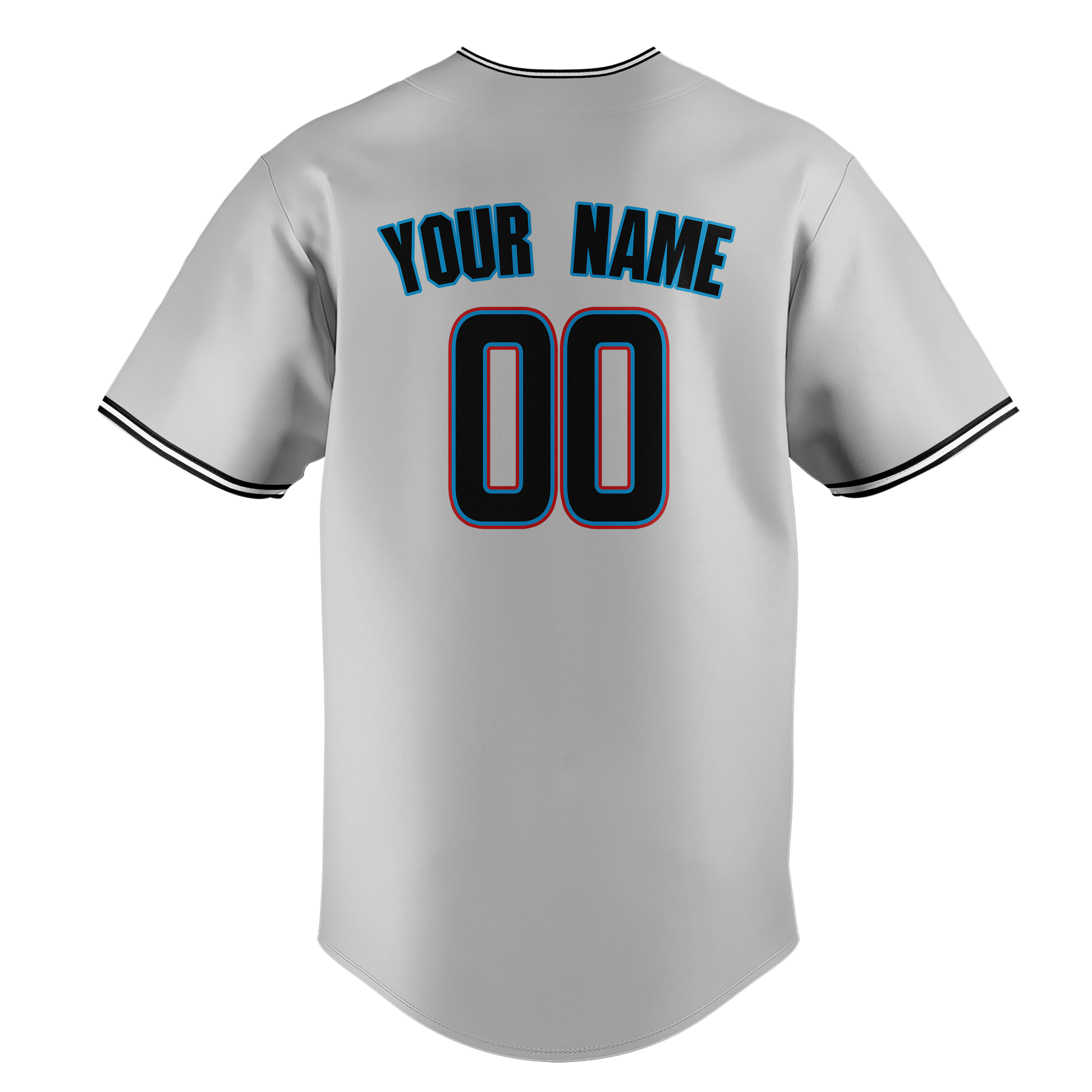 Custom Silver & Black Colors Design Sports Baseball Jersey