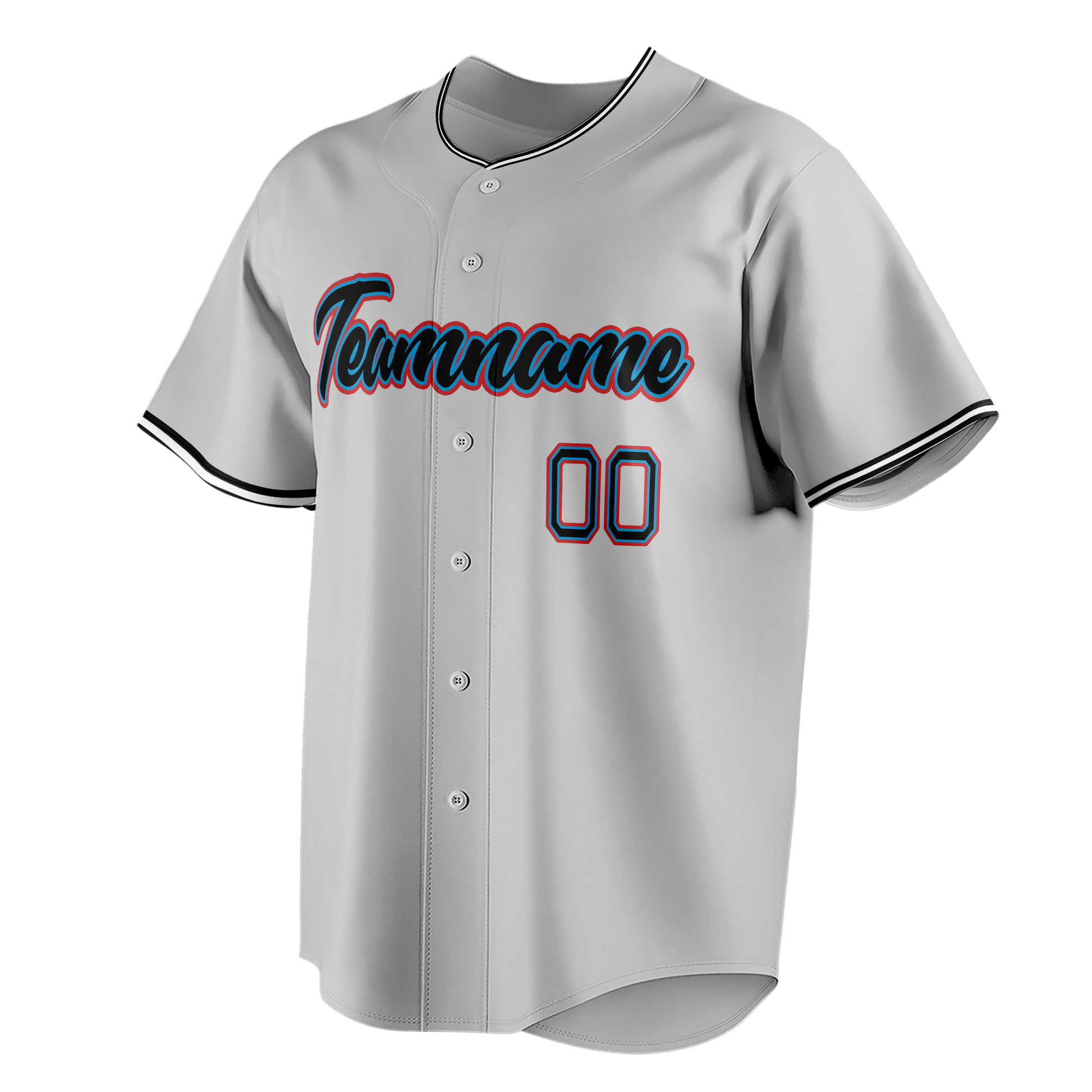 Custom Silver & Black Colors Design Sports Baseball Jersey