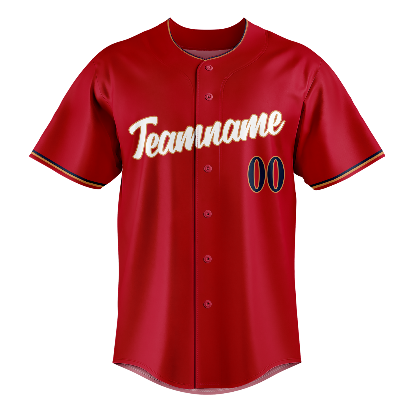 Custom Red & Navy Blue Colors Design Sports Baseball Jersey