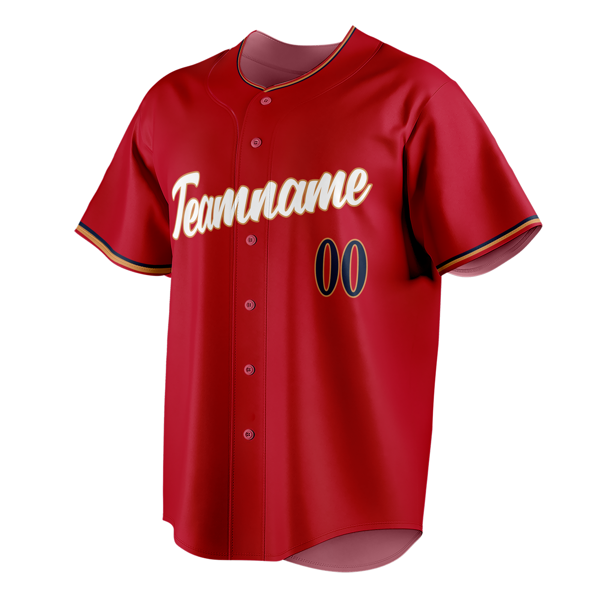 Custom Red & Navy Blue Colors Design Sports Baseball Jersey