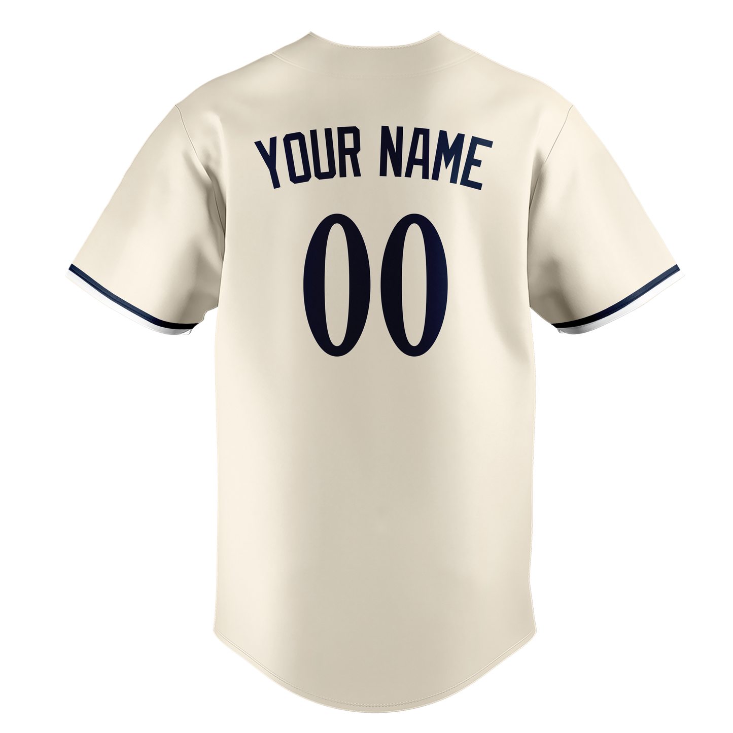 Custom Cream & Navy Blue Colors Design Sports Baseball Jersey