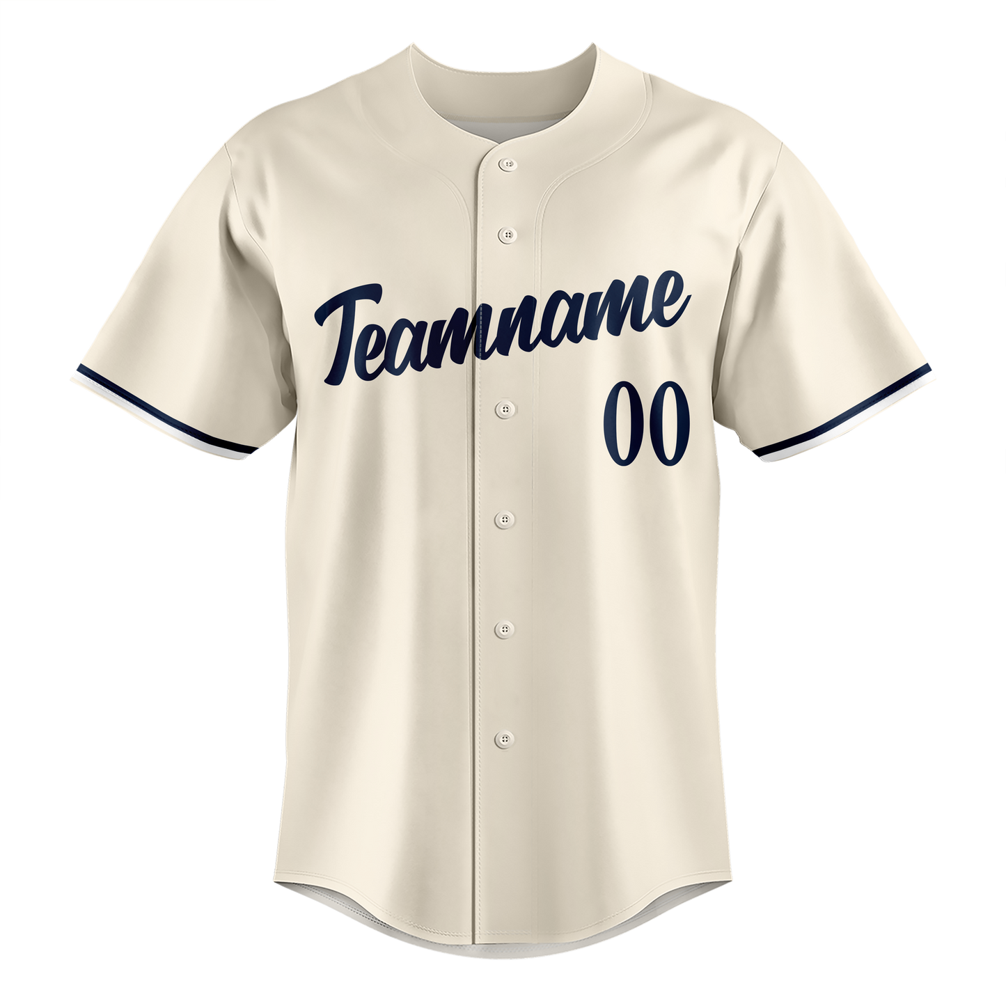 Custom Cream & Navy Blue Colors Design Sports Baseball Jersey