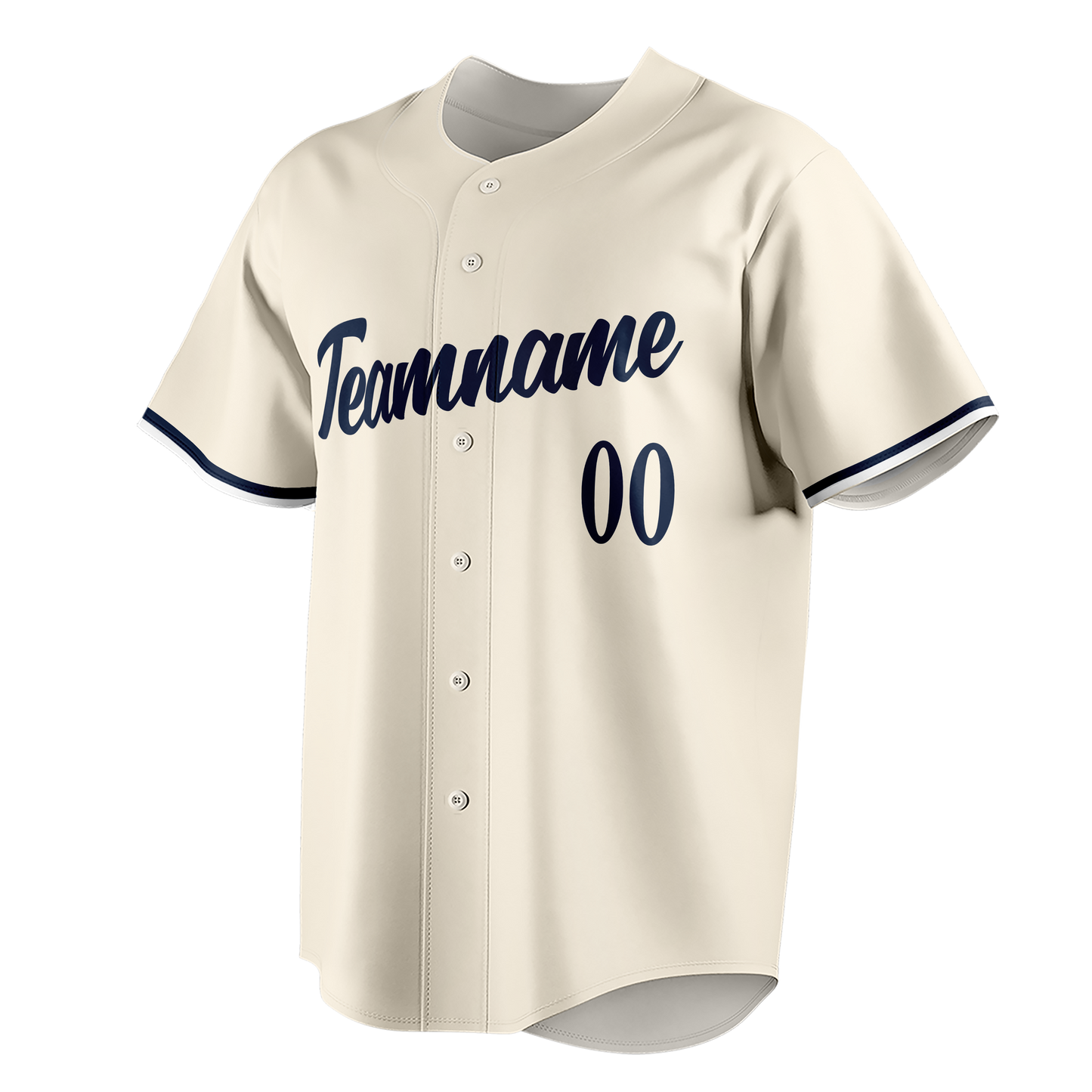 Custom Cream & Navy Blue Colors Design Sports Baseball Jersey