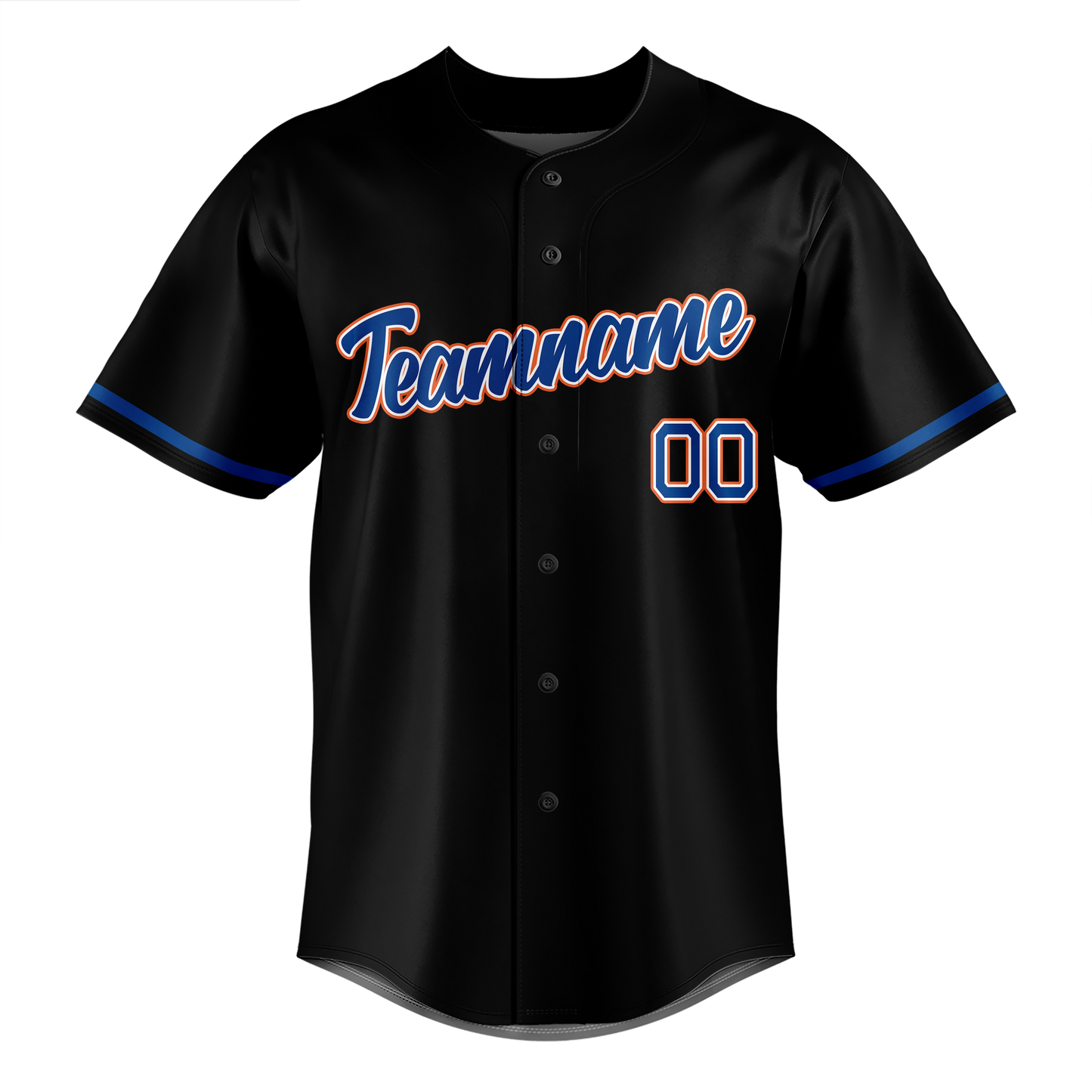 Custom Black & Royal Blue Colors Design Sports Baseball Jersey