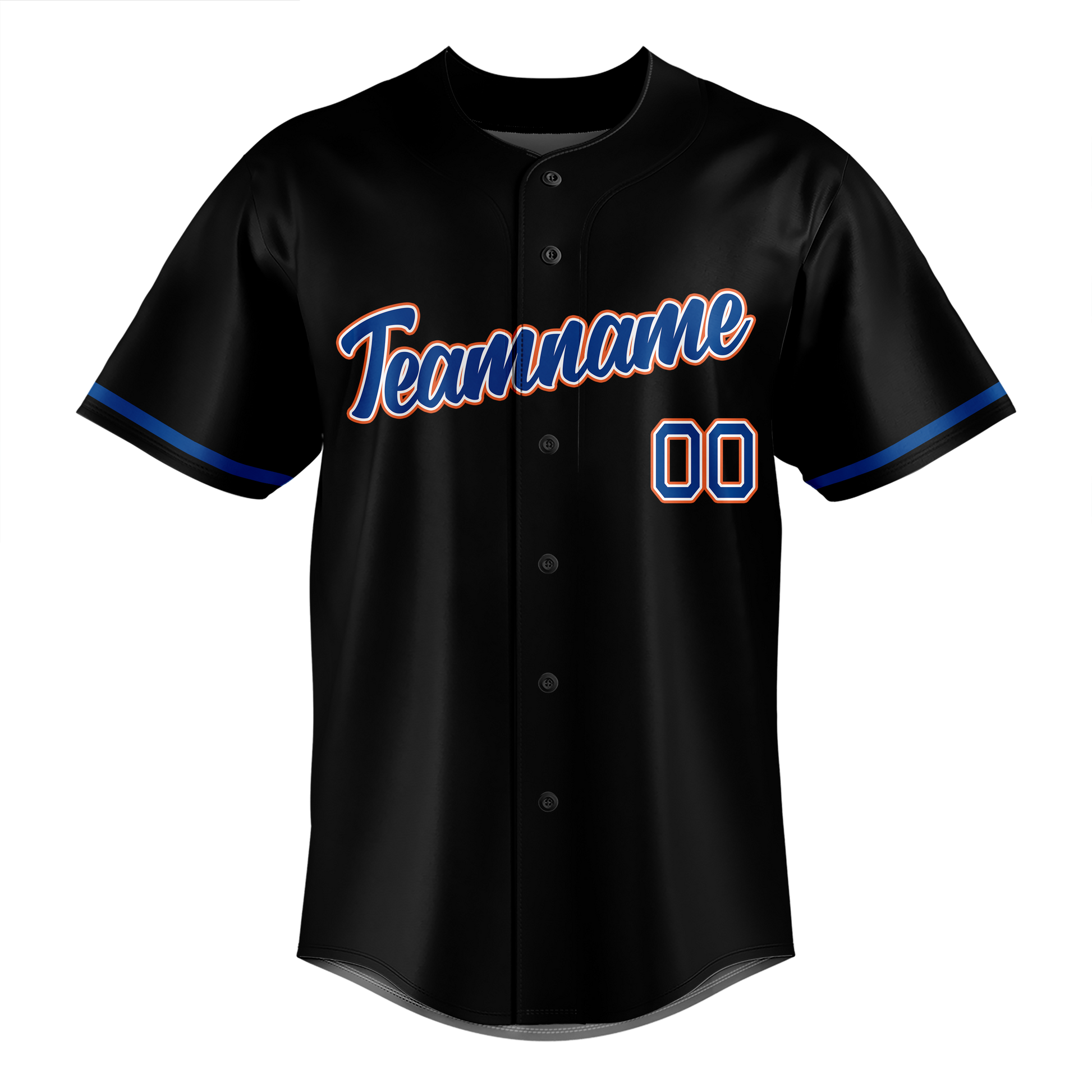 Custom Black & Royal Blue Colors Design Sports Baseball Jersey