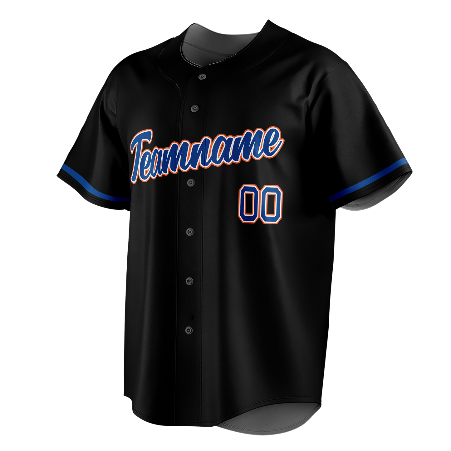 Custom Black & Royal Blue Colors Design Sports Baseball Jersey