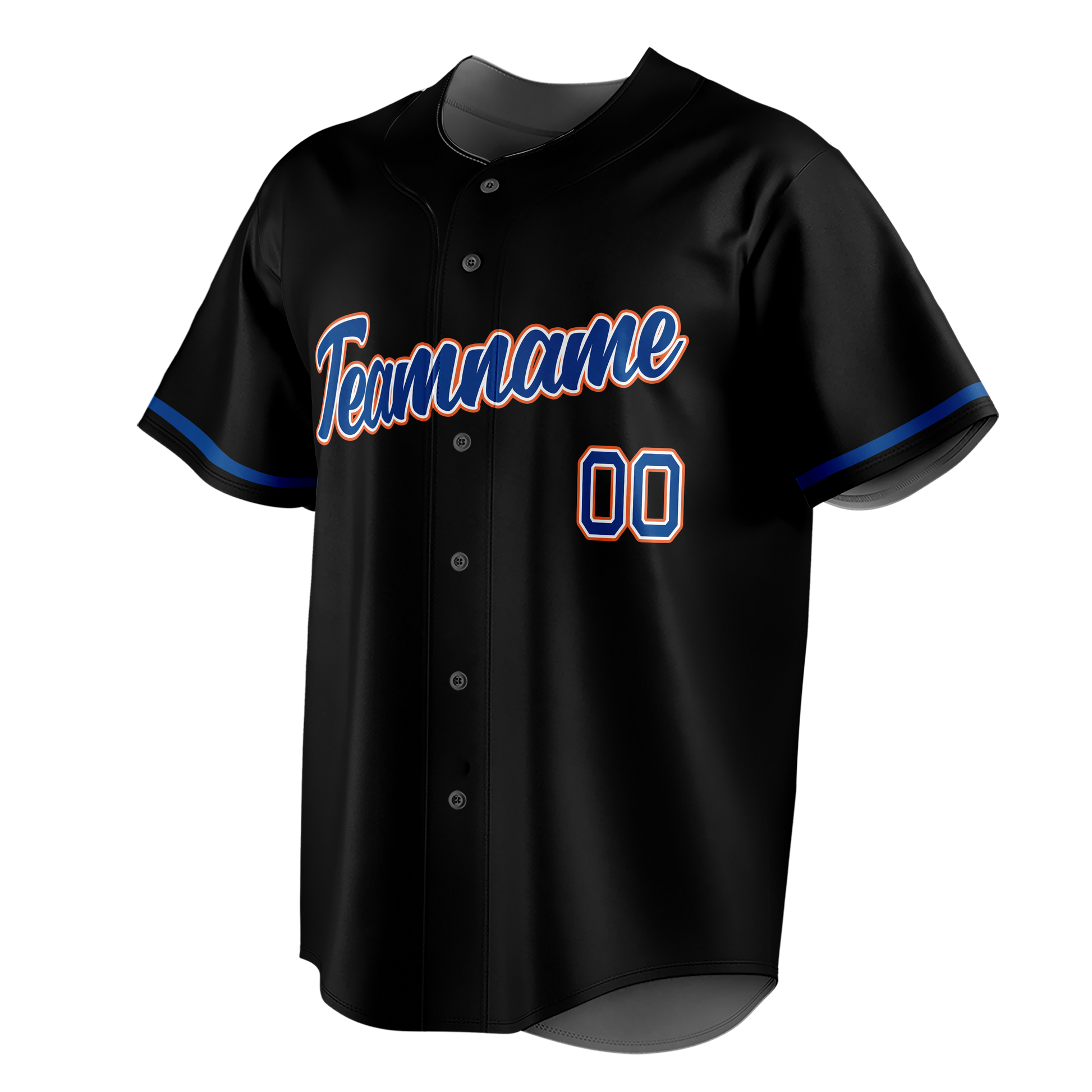 Custom Black & Royal Blue Colors Design Sports Baseball Jersey