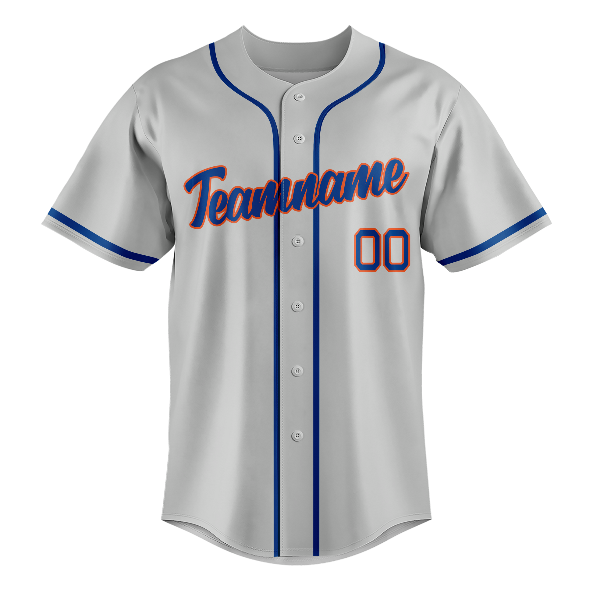 Custom Silver & Royal Blue Colors Design Sports Baseball Jersey