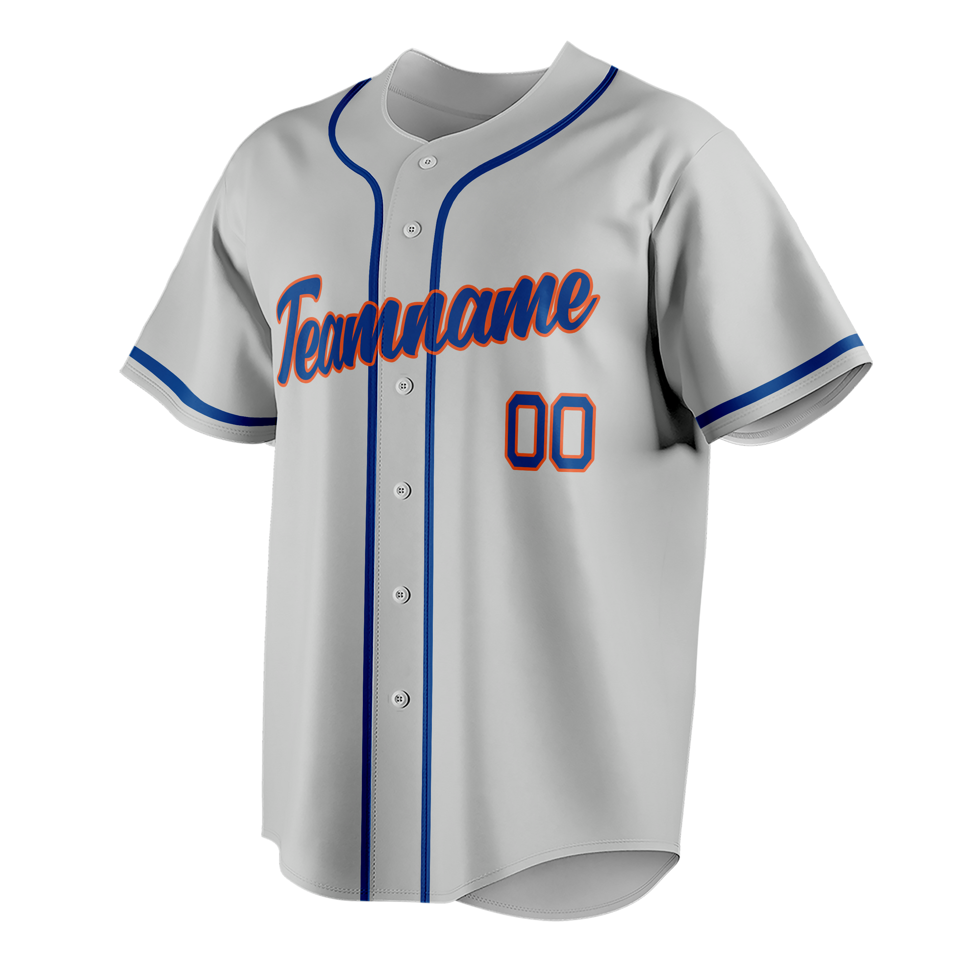 Custom Silver & Royal Blue Colors Design Sports Baseball Jersey