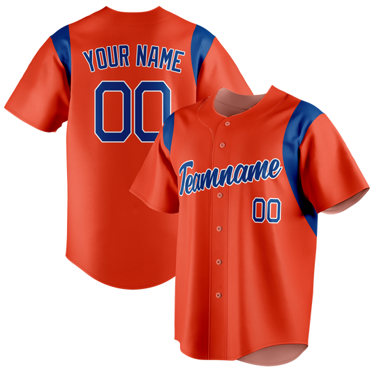 Custom Orange & Royal Blue Colors Design Sports Baseball Jersey