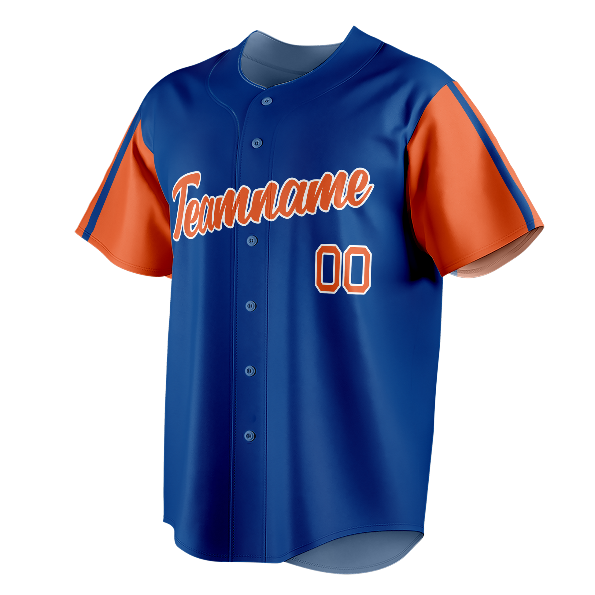 Custom Royal Blue & Orange Colors Design Sports Baseball Jersey