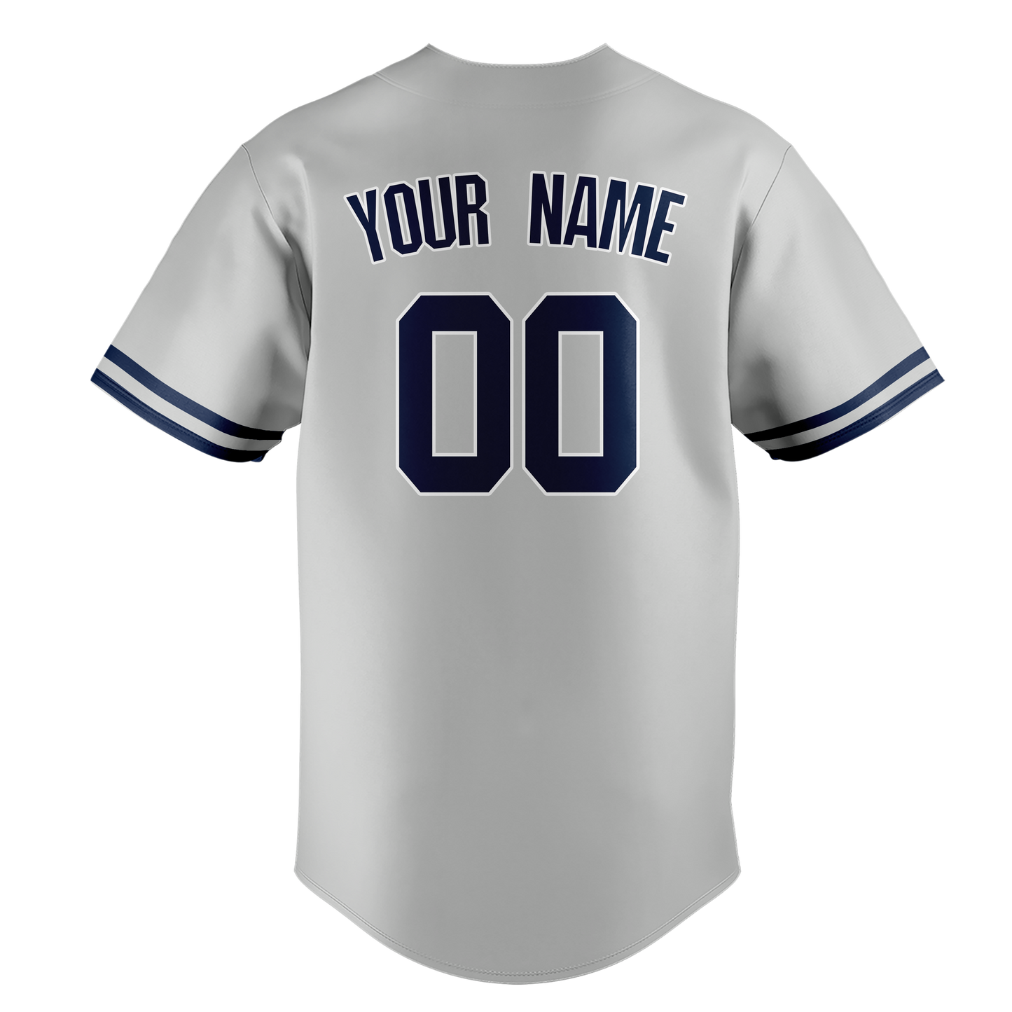 Custom Silver & Navy Blue Colors Design Sports Baseball Jersey