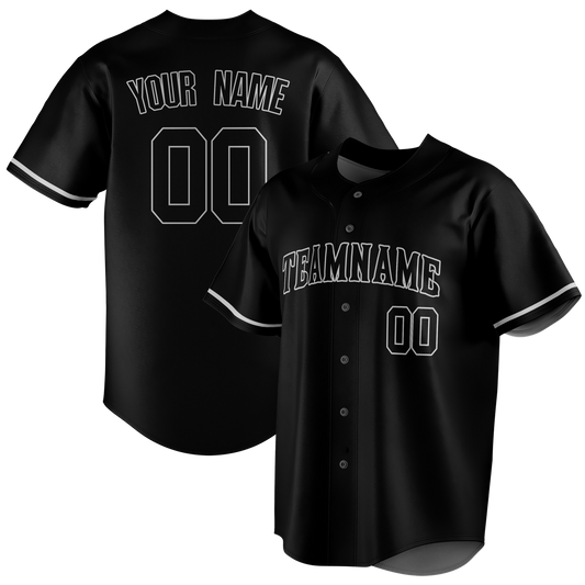 Custom Black & Silver Colors Design Sports Baseball Jersey