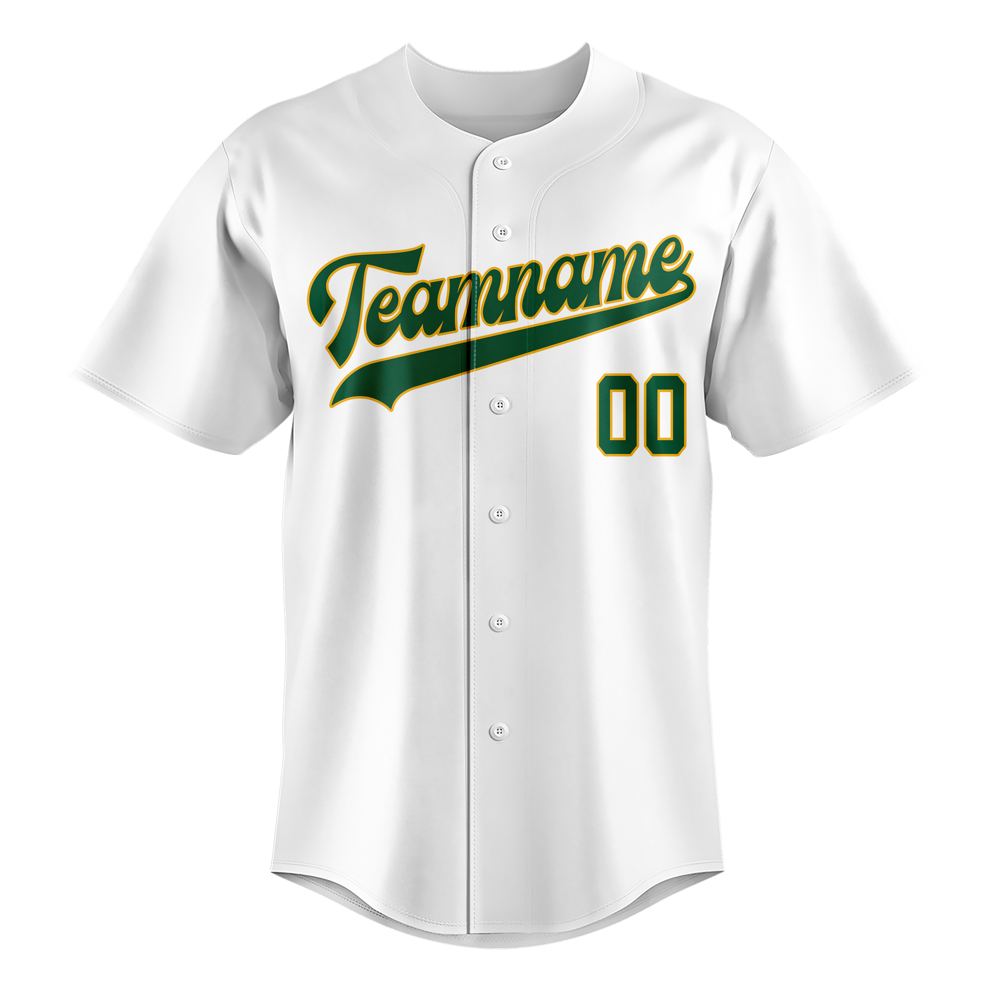 Custom White & Kelly Green Colors Design Sports Baseball Jersey