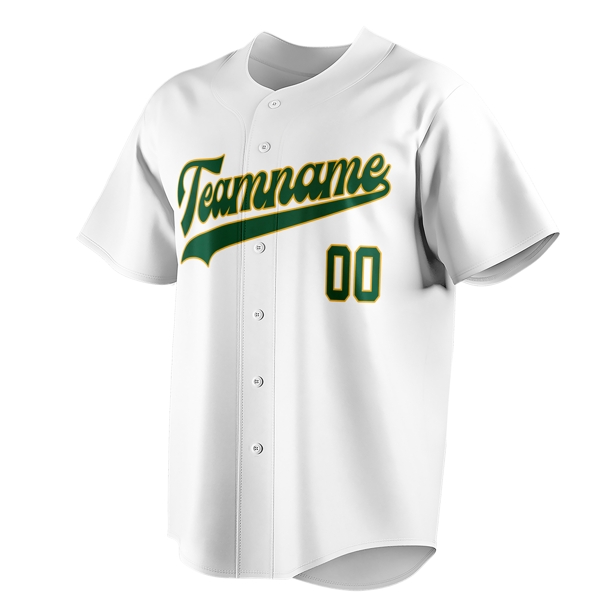 Custom White & Kelly Green Colors Design Sports Baseball Jersey