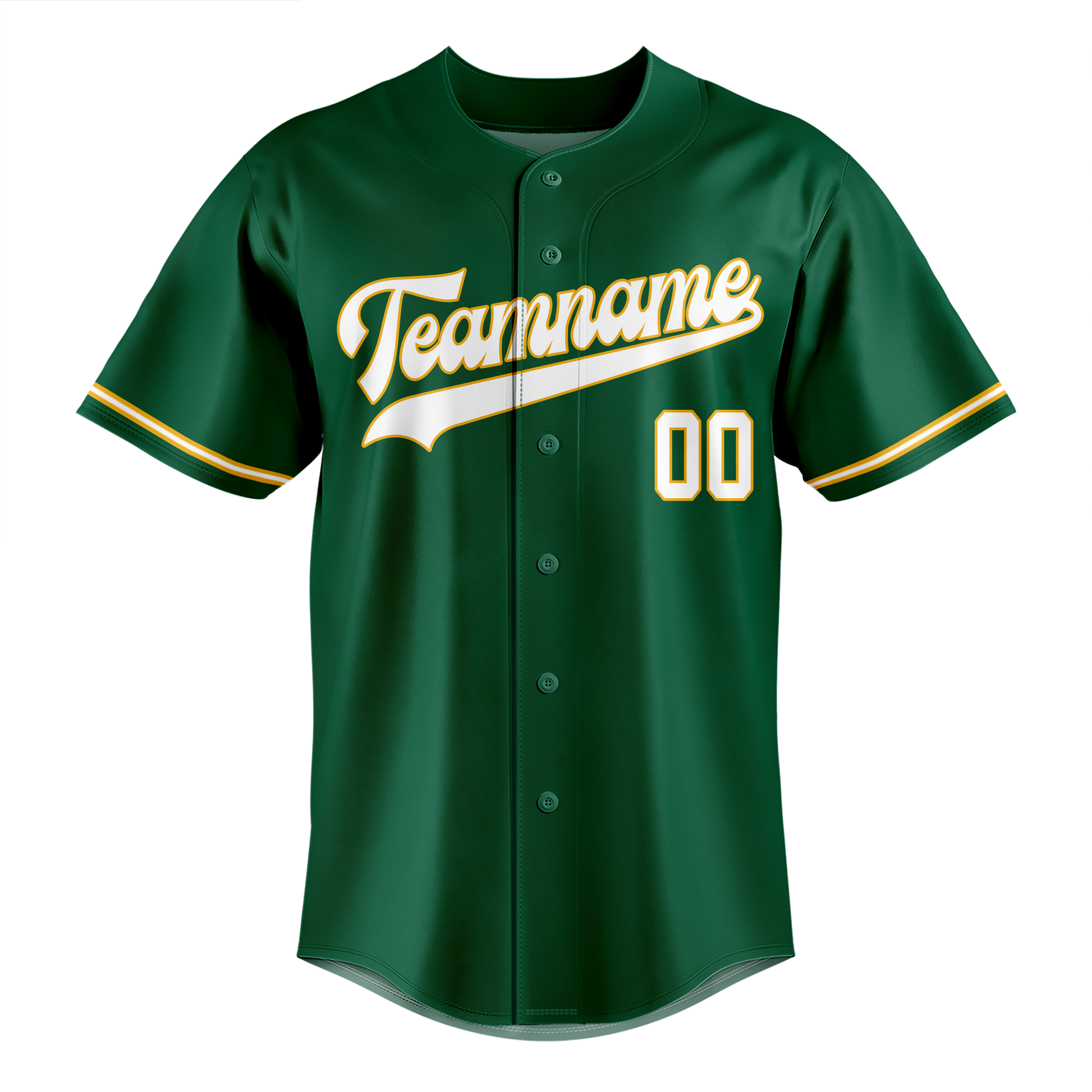 Custom Kelly Green & White Colors Design Sports Baseball Jersey