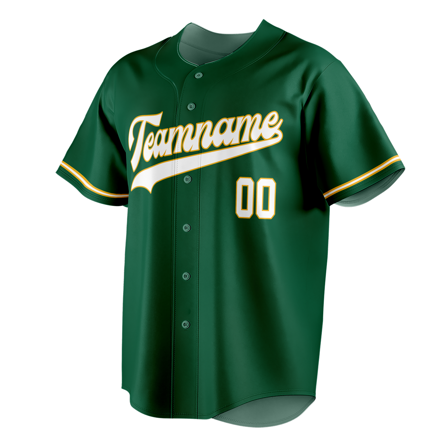 Custom Kelly Green & White Colors Design Sports Baseball Jersey