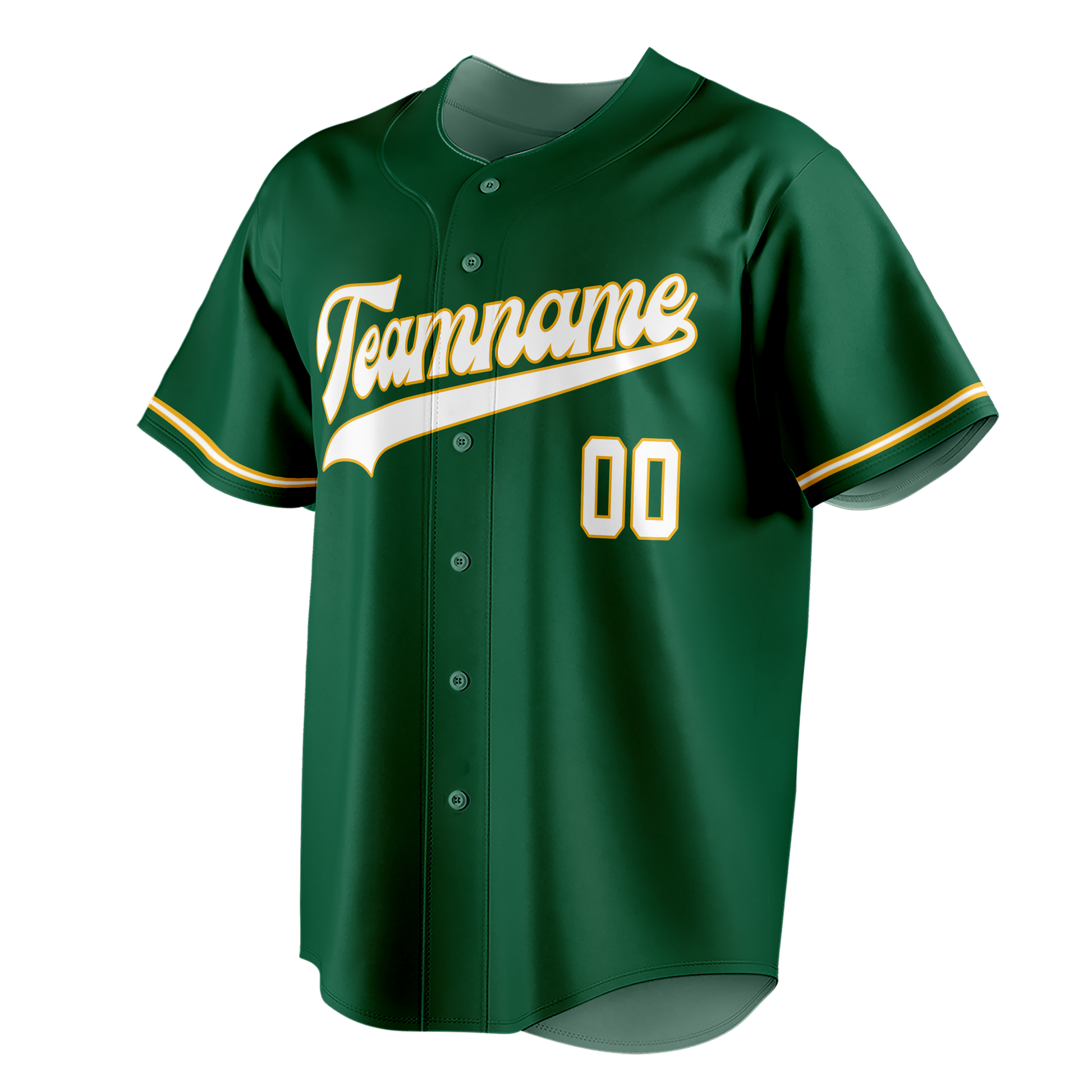 Custom Kelly Green & White Colors Design Sports Baseball Jersey