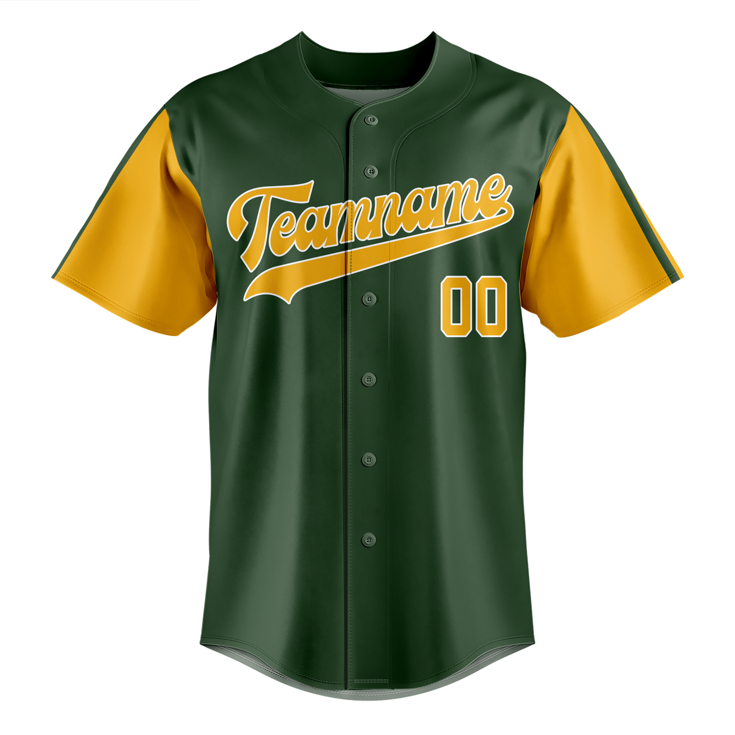 Custom Kelly Green & Yellow Colors Design Sports Baseball Jersey