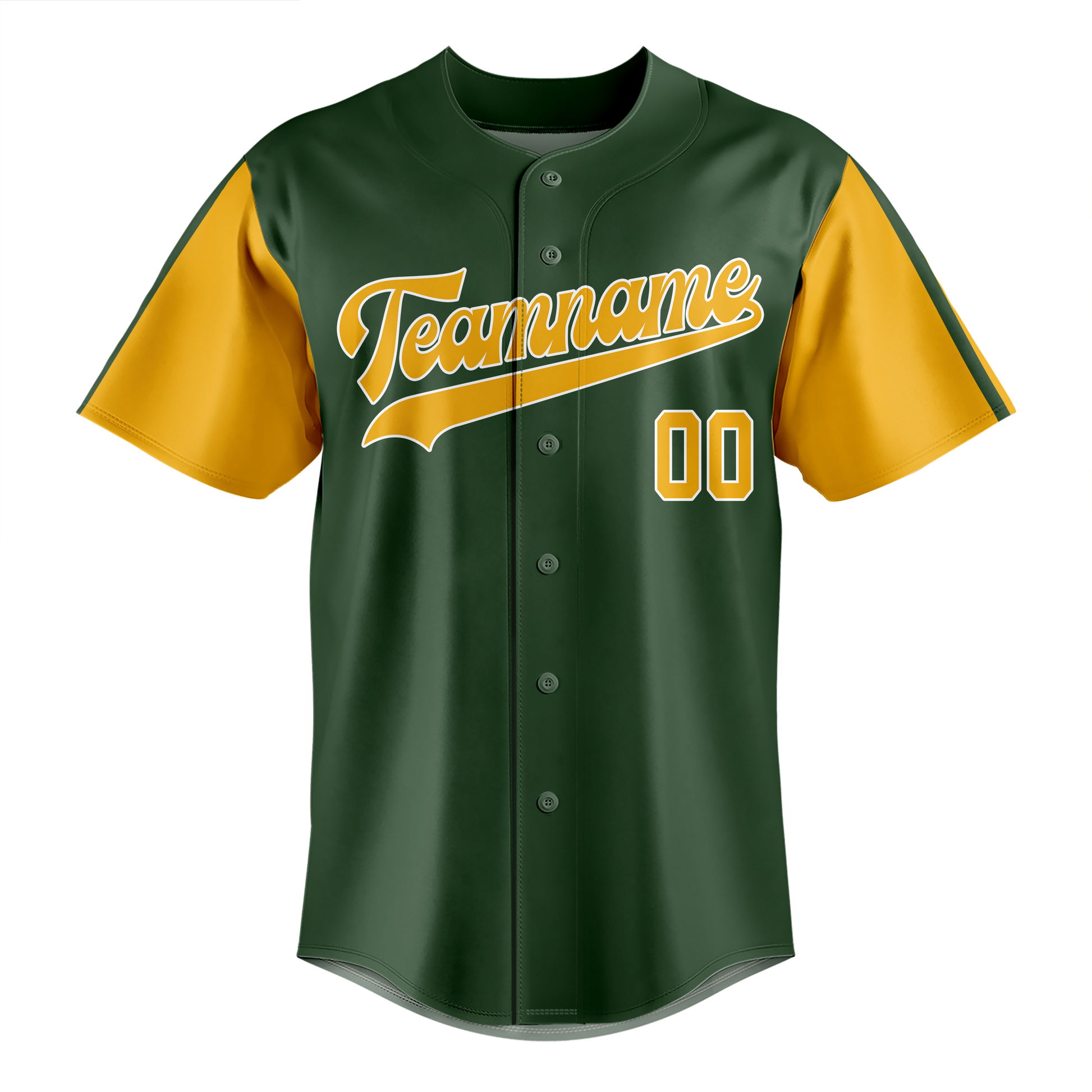 Custom Kelly Green & Yellow Colors Design Sports Baseball Jersey