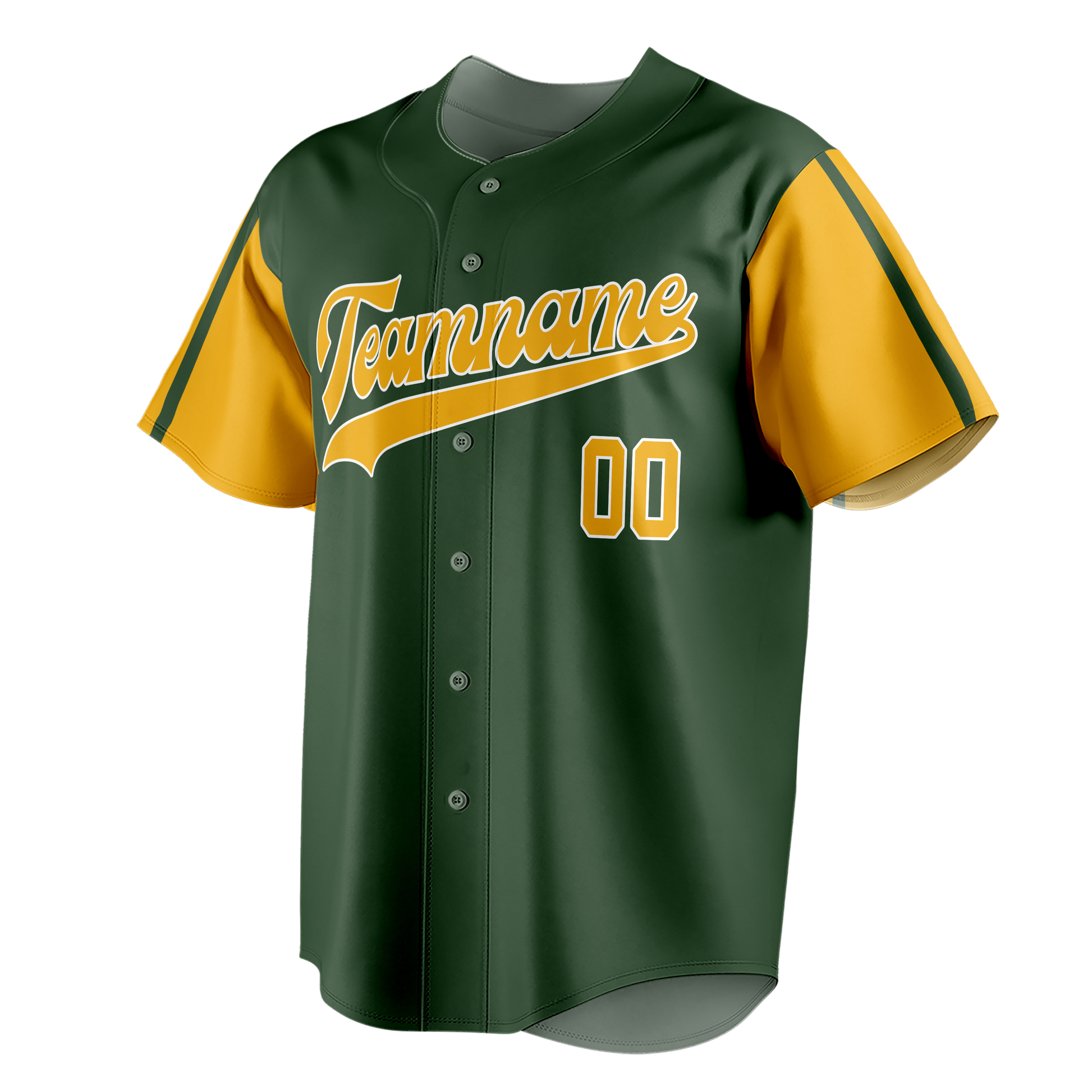 Custom Kelly Green & Yellow Colors Design Sports Baseball Jersey