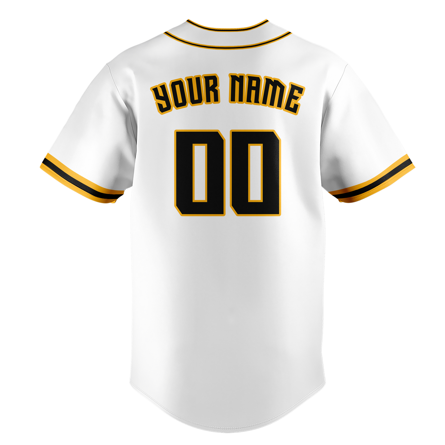 Custom White & Gold Colors Design Sports Baseball Jersey