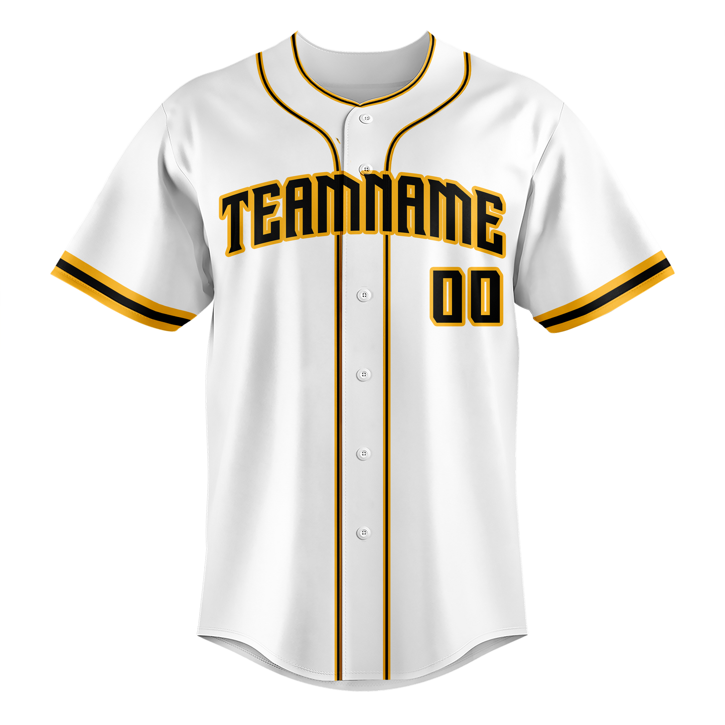 Custom White & Gold Colors Design Sports Baseball Jersey