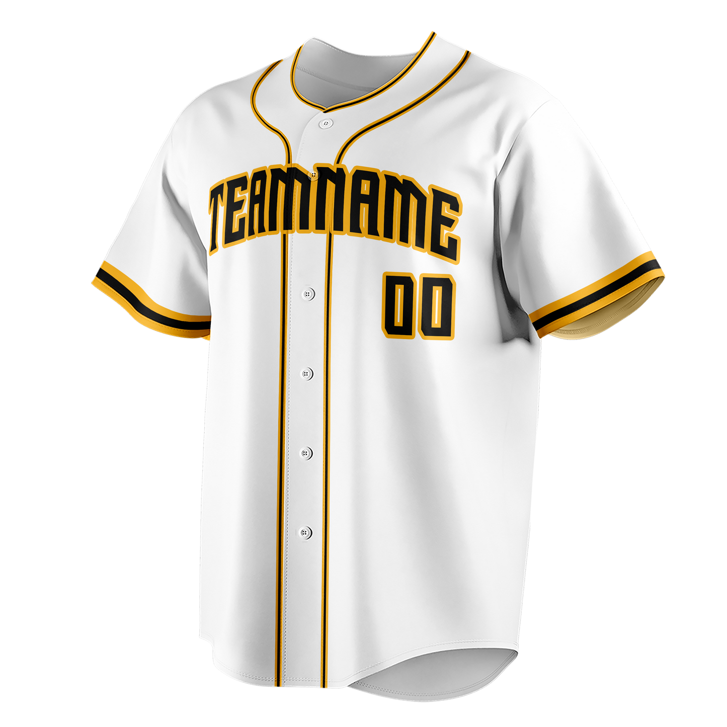 Custom White & Gold Colors Design Sports Baseball Jersey