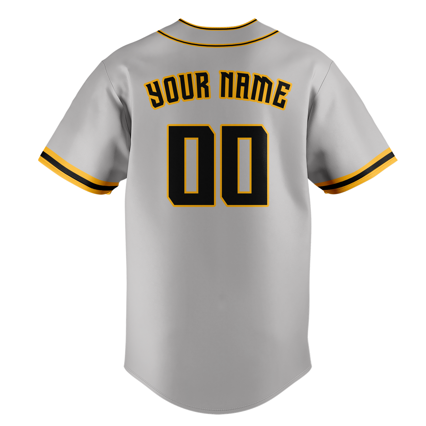 Custom Gray & Gold Colors Design Sports Baseball Jersey