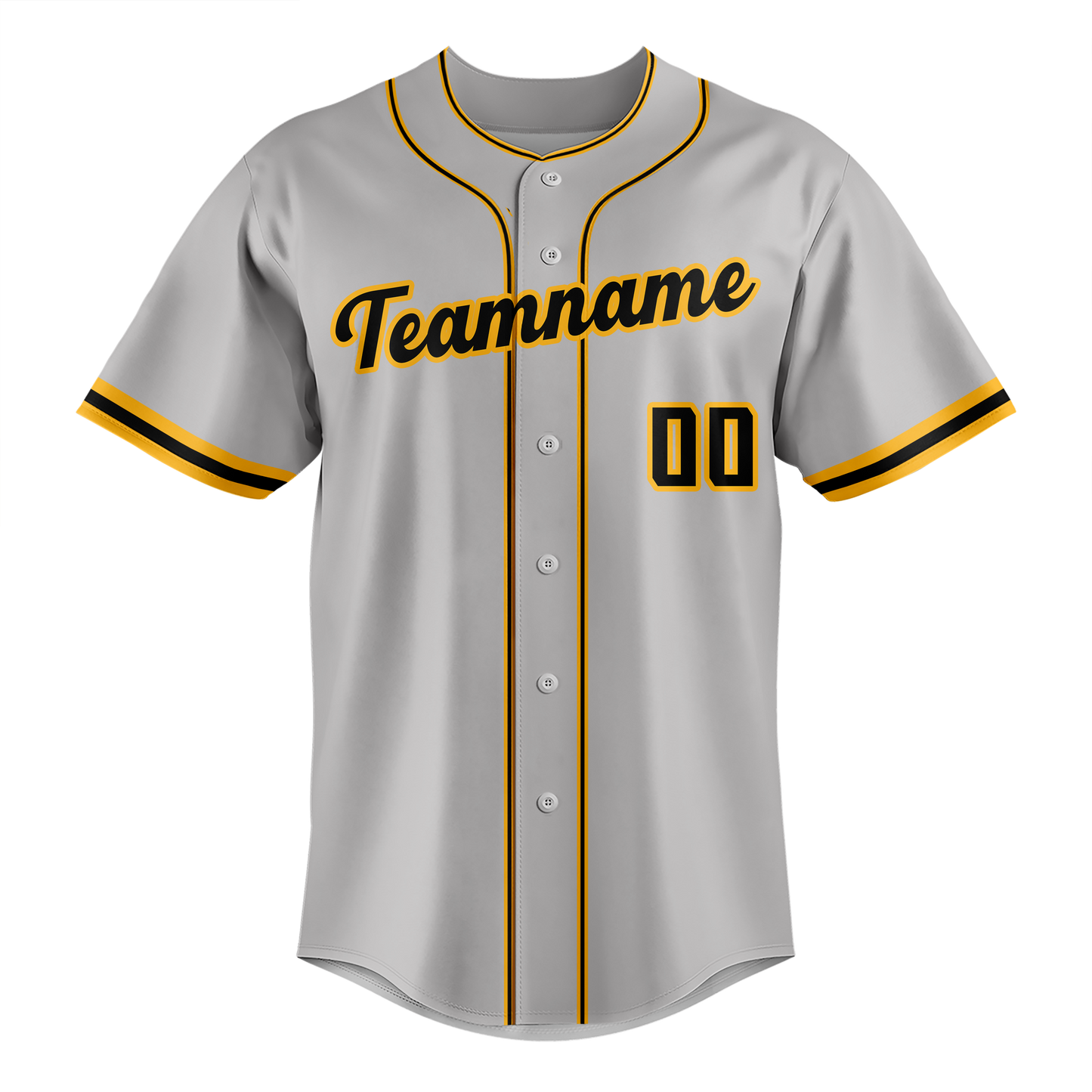 Custom Gray & Gold Colors Design Sports Baseball Jersey