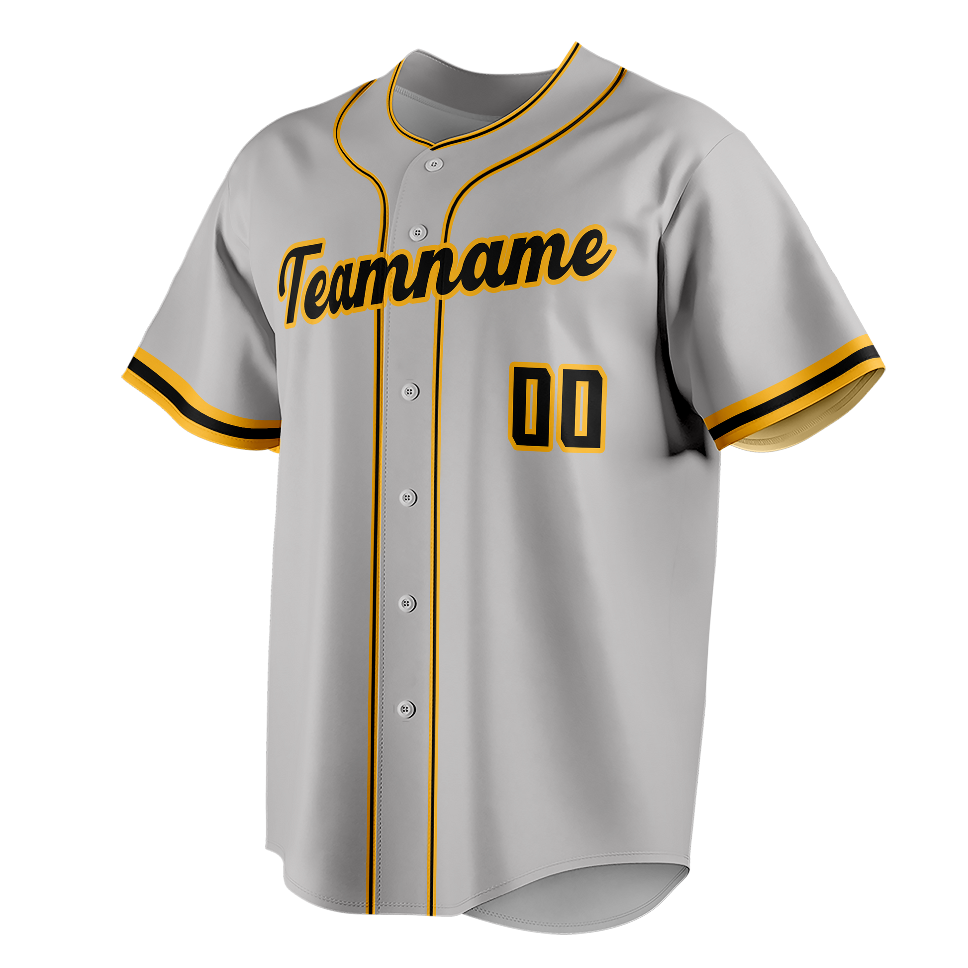 Custom Gray & Gold Colors Design Sports Baseball Jersey