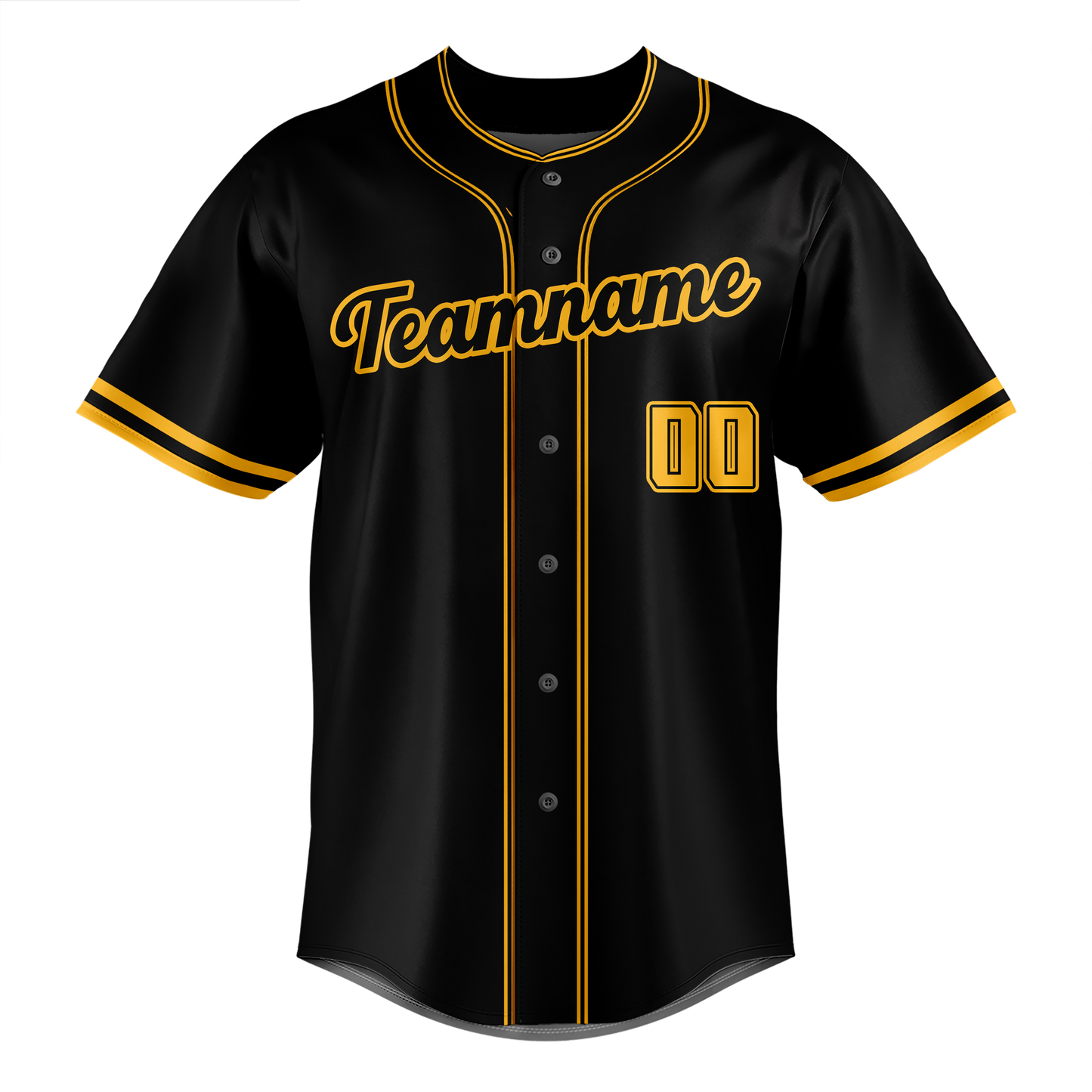 Custom Black & Gold Colors Design Sports Baseball Jersey