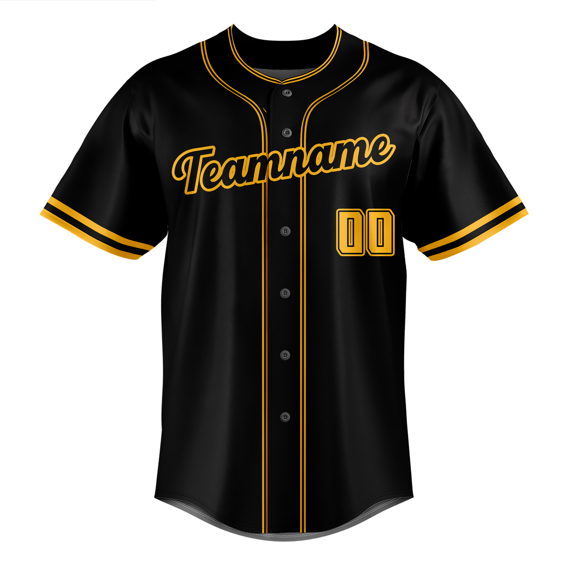 Custom Black & Gold Colors Design Sports Baseball Jersey