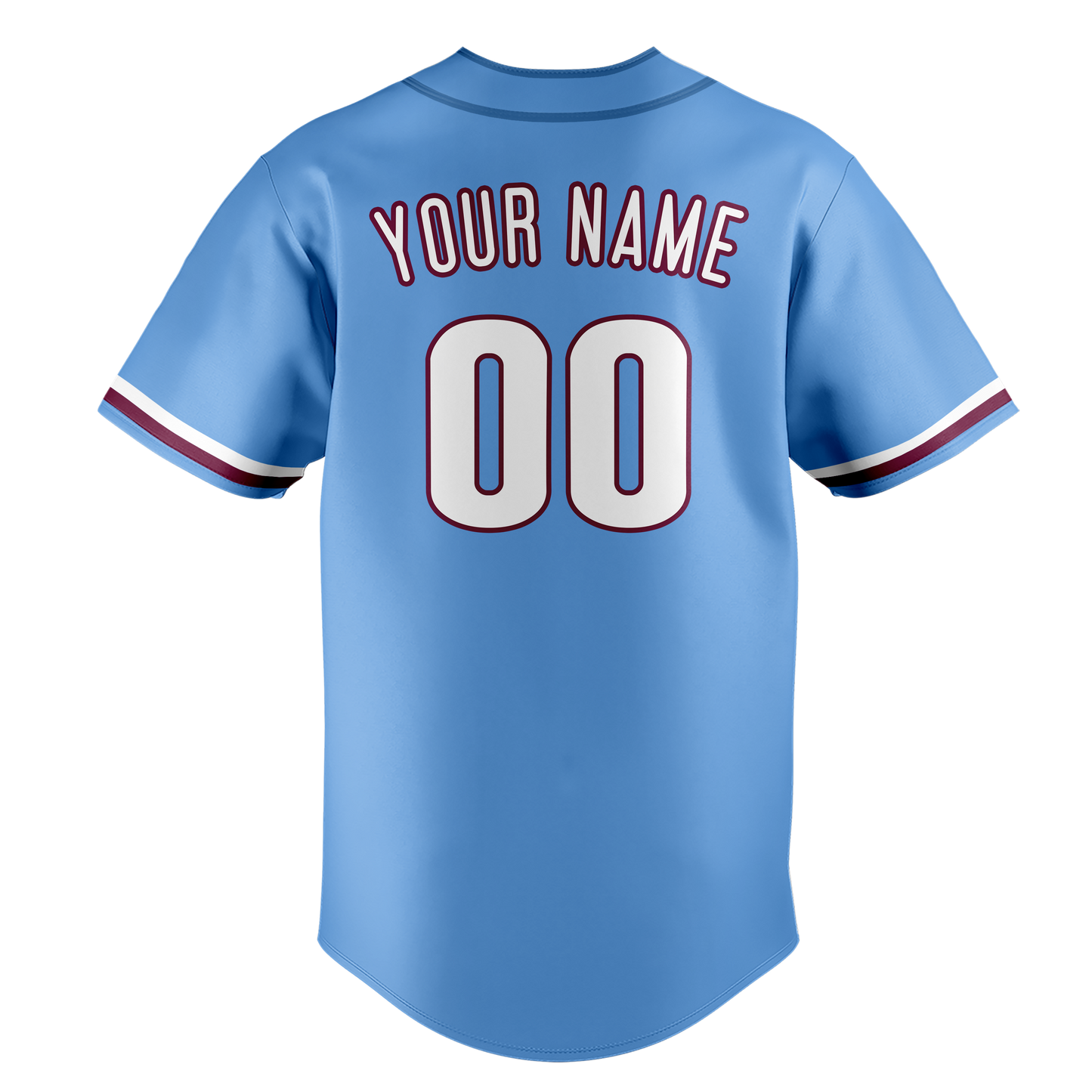 Custom Light Blue & Maroon Colors Design Sports Baseball Jersey