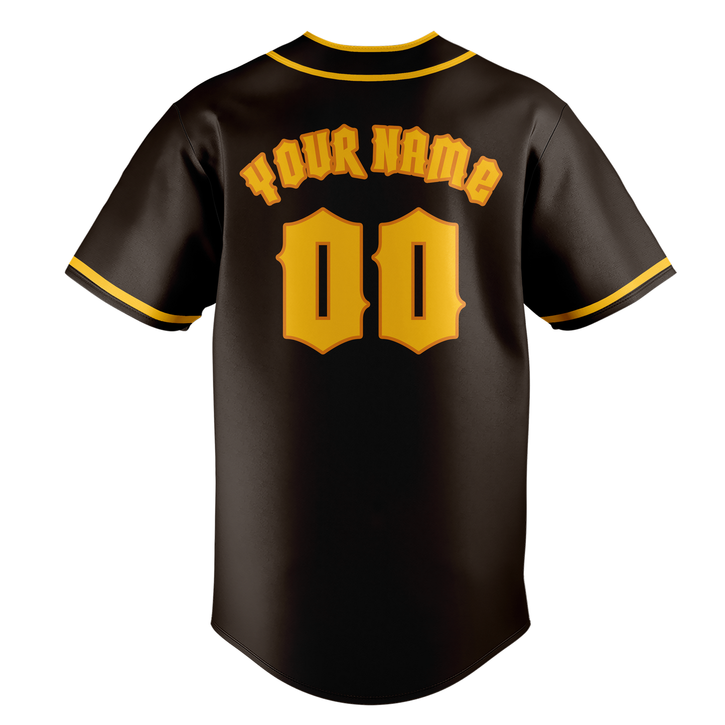 Custom Brown & Gold Colors Design Sports Baseball Jersey