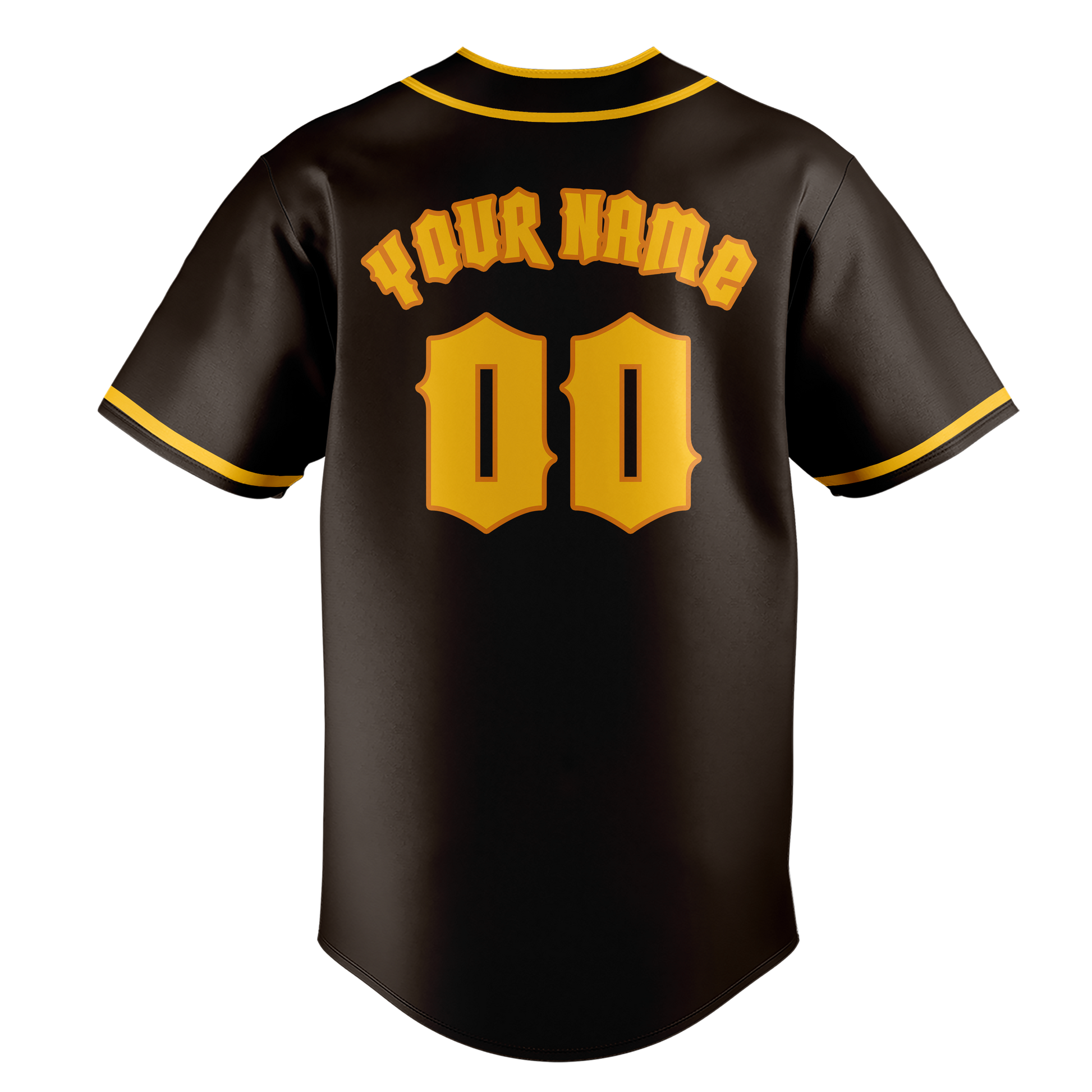 Custom Brown & Gold Colors Design Sports Baseball Jersey