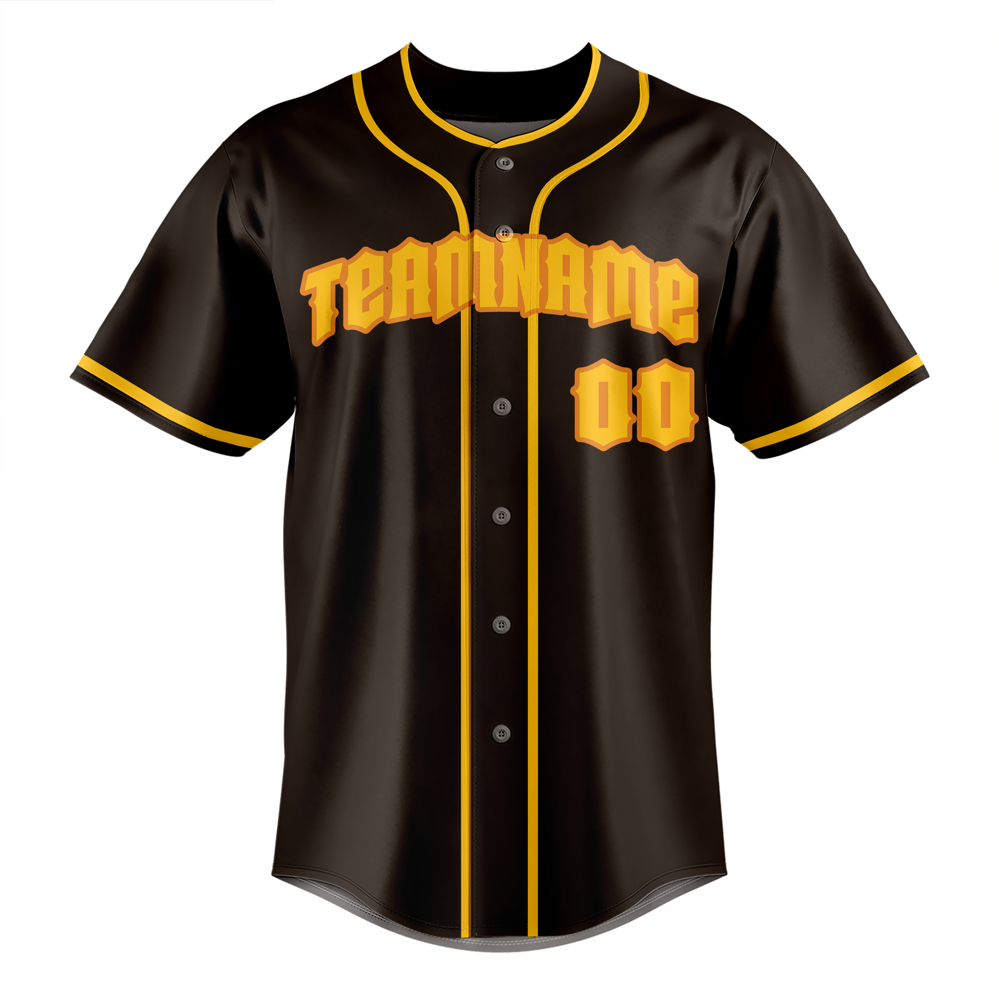 Custom Brown & Gold Colors Design Sports Baseball Jersey