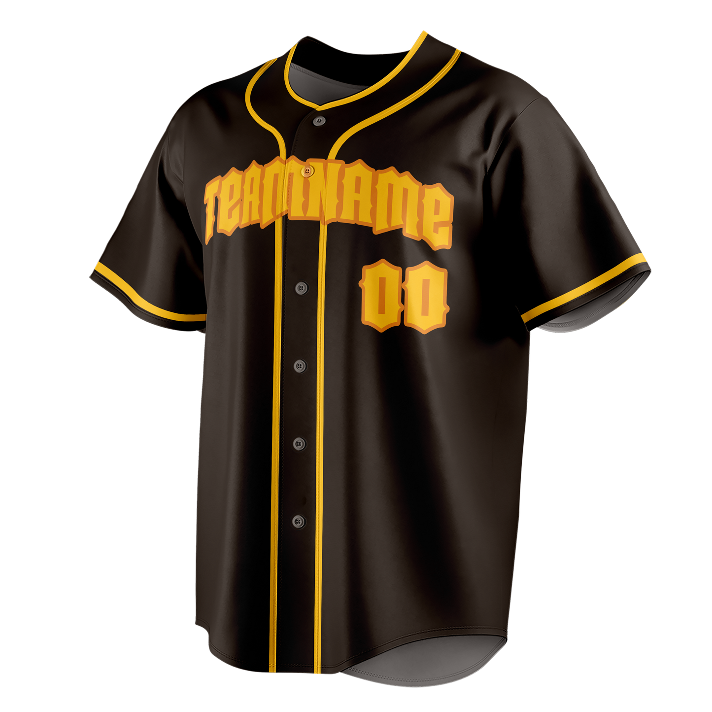 Custom Brown & Gold Colors Design Sports Baseball Jersey