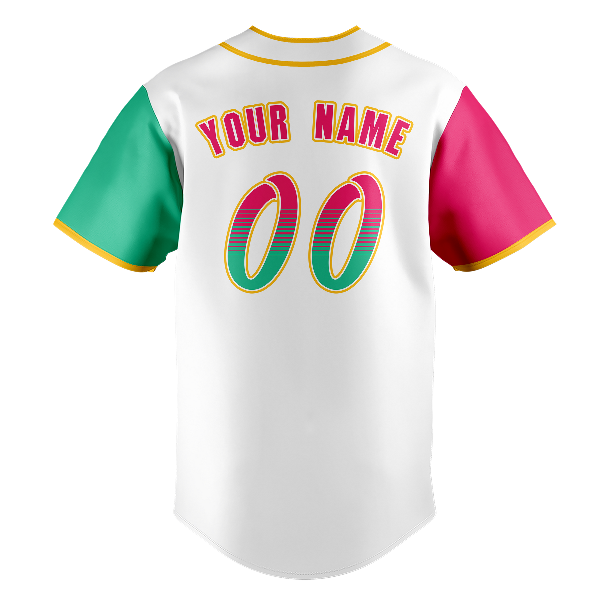 Custom White & Pink Colors Design Sports Baseball Jersey