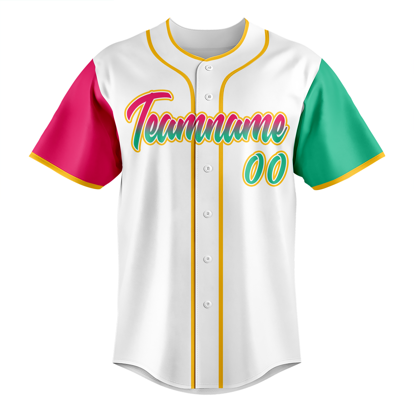 Custom White & Pink Colors Design Sports Baseball Jersey