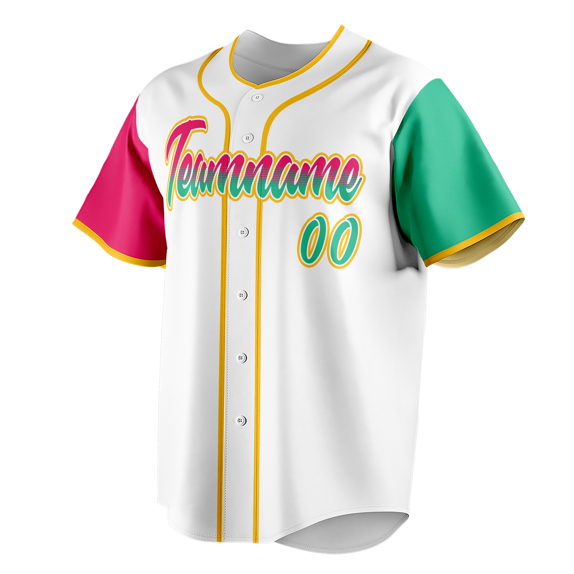 Custom White & Pink Colors Design Sports Baseball Jersey