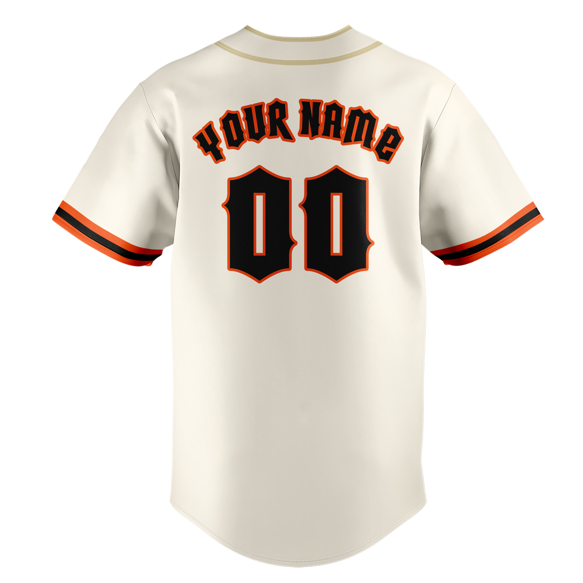 Custom Cream & Orange Colors Design Sports Baseball Jersey