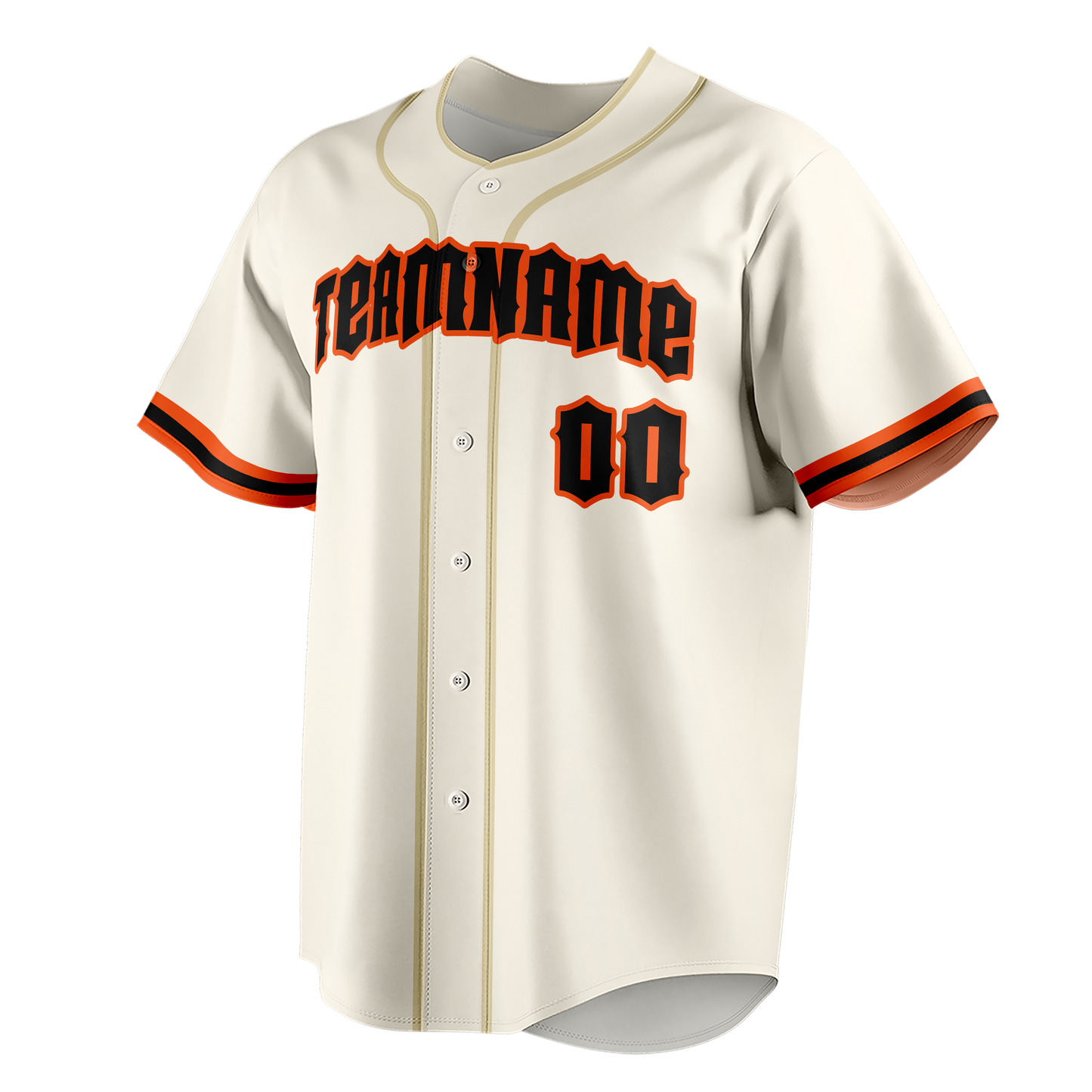 Custom Cream & Orange Colors Design Sports Baseball Jersey